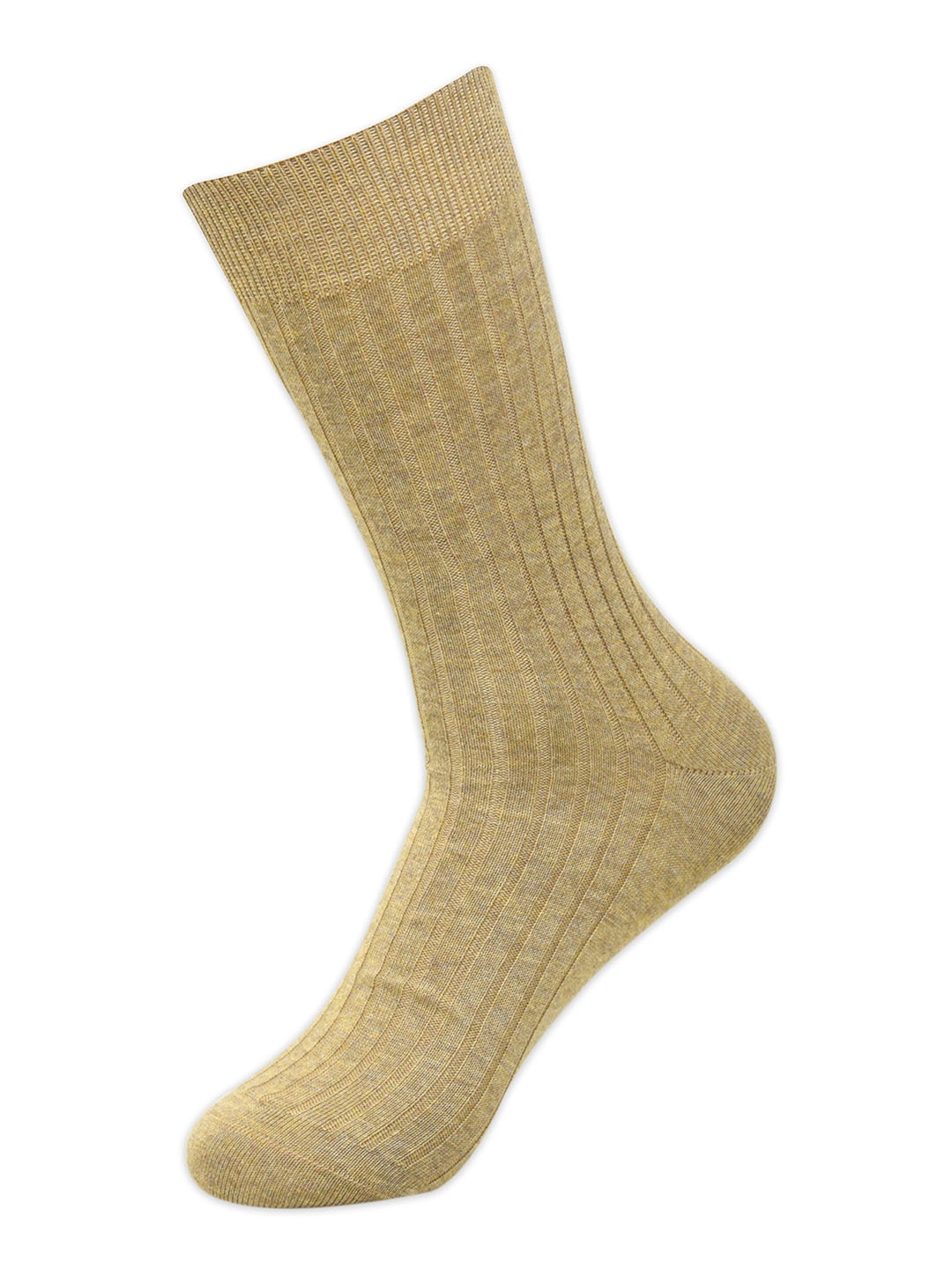 

Balenzia Men Calf-Length Rib Socks, Beige