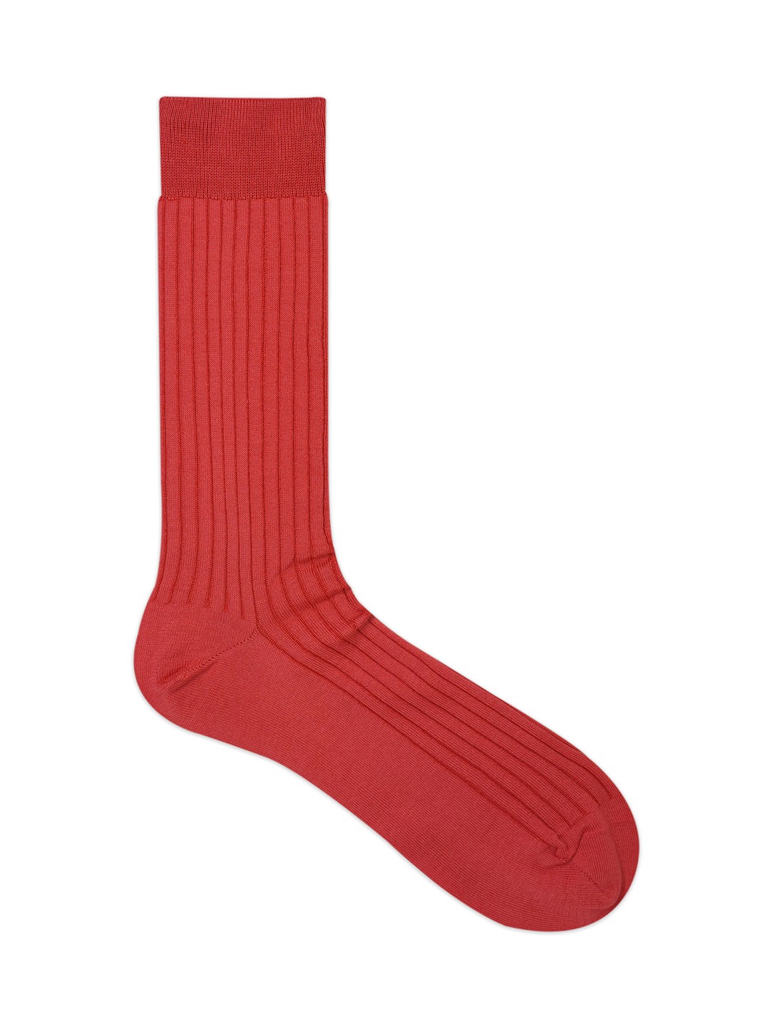 

Balenzia Men Ribbed Calf Length Rib Socks, Red