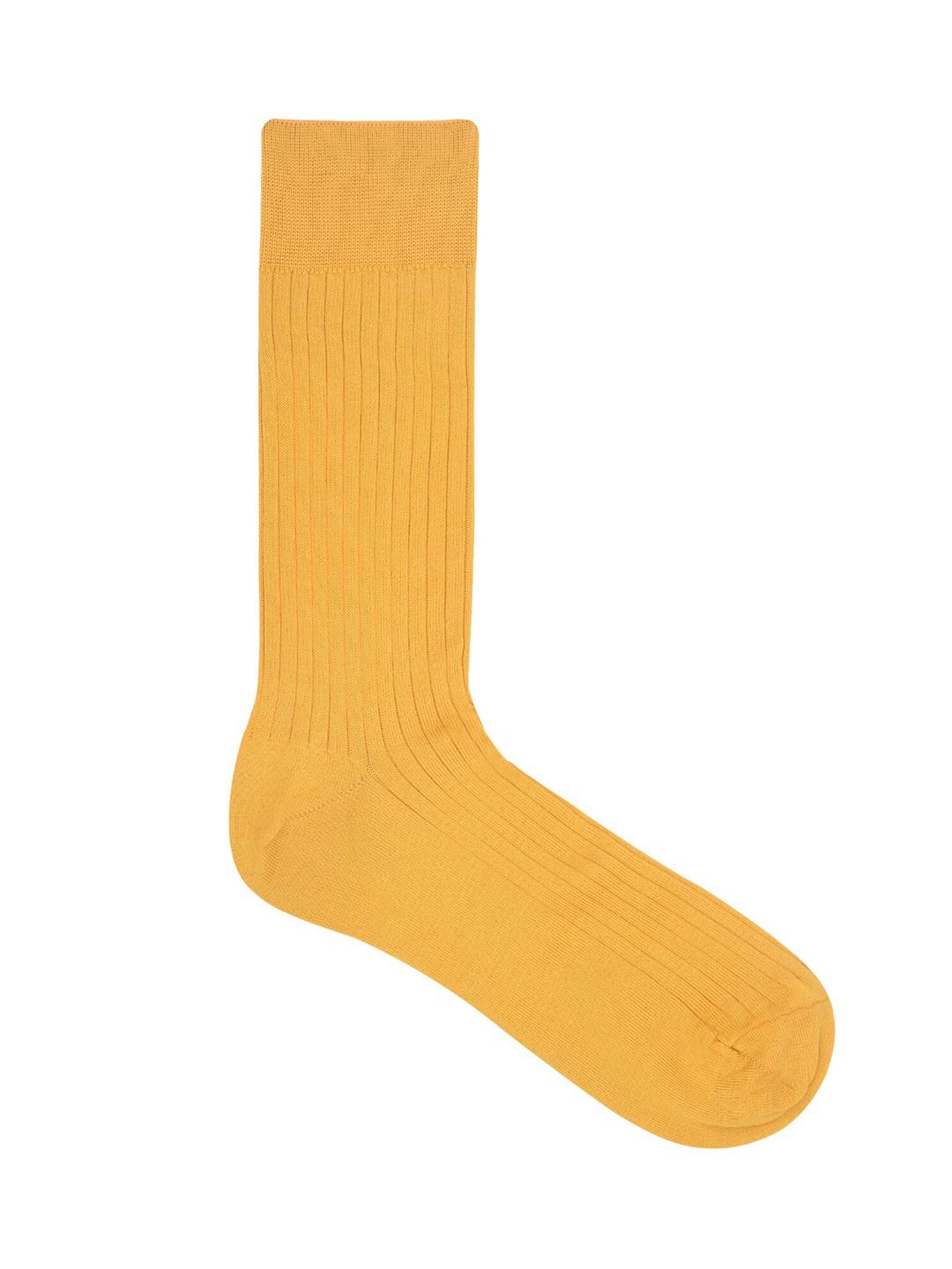 

Balenzia Men Ribbed Calf Length Rib Socks, Mustard