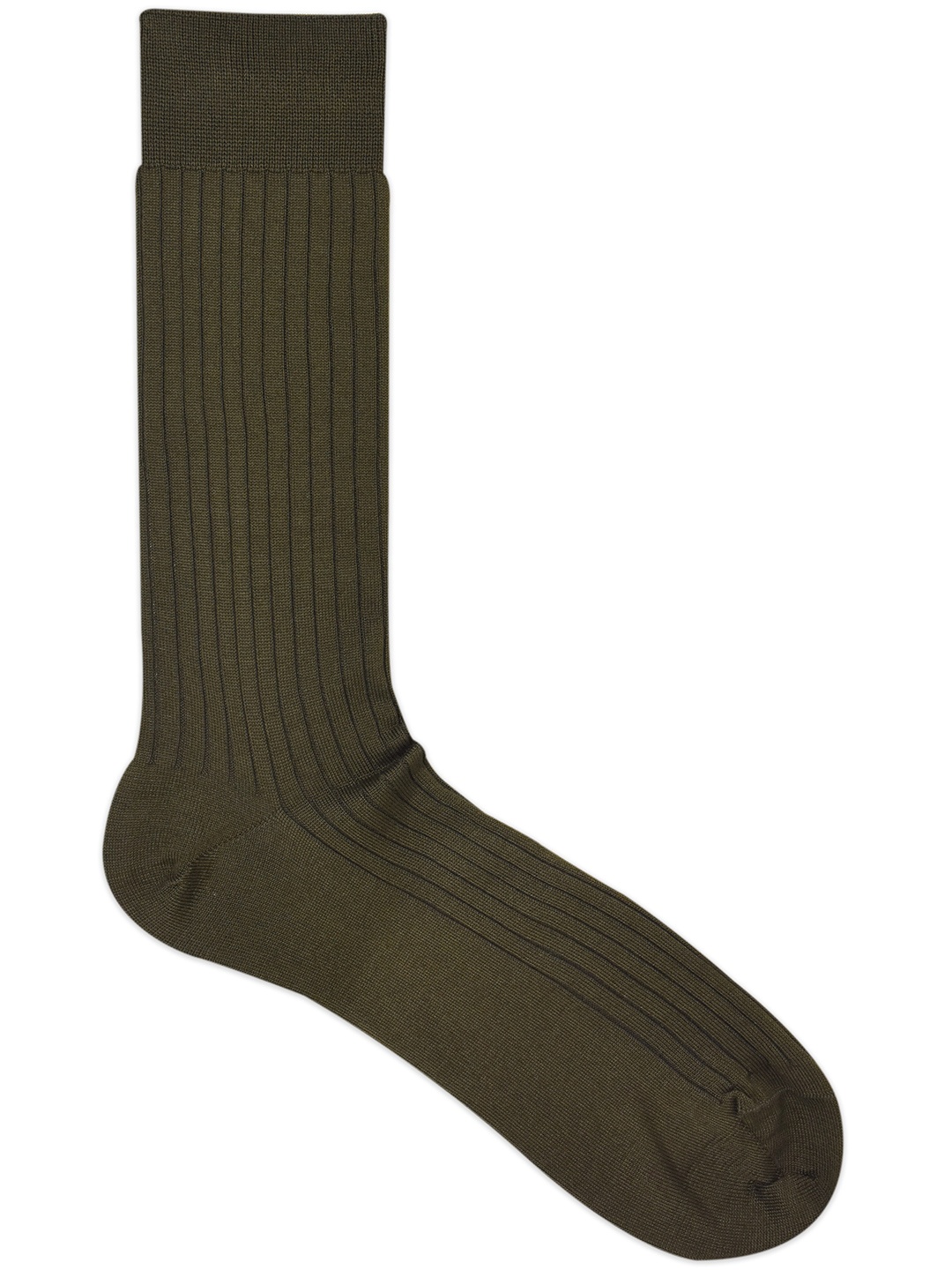 

Balenzia Men Ribbed Calf Length Rib Socks, Olive