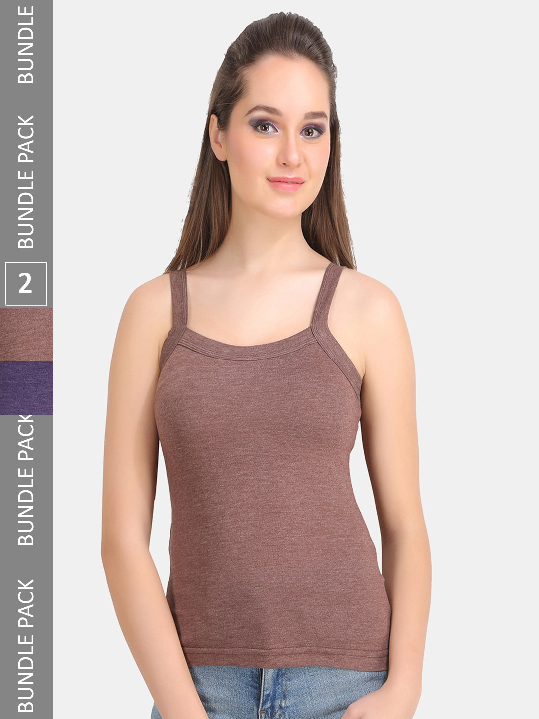 

Leading Lady Pack Of 2 Pure Cotton Camisoles, Purple