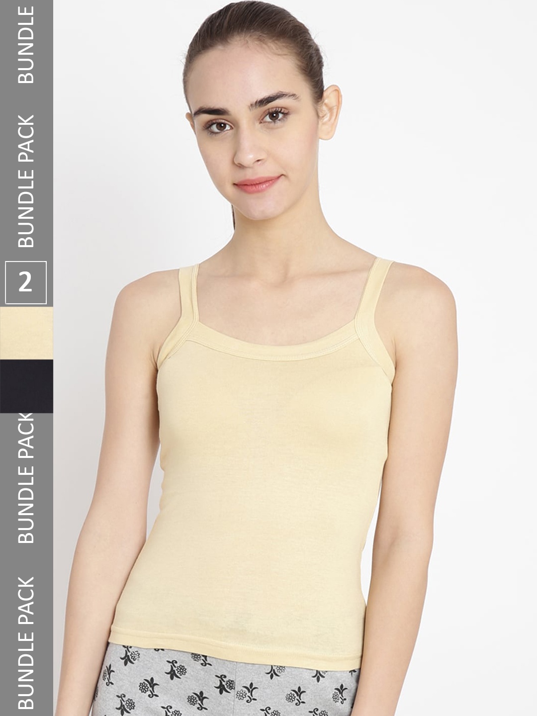 

Leading Lady Pack Of 2 Pure Cotton Camisoles, Nude