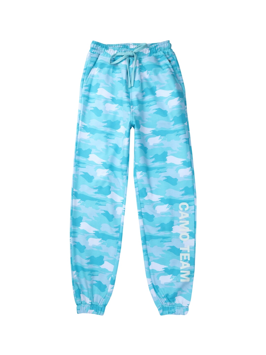 

Gini and Jony Girls Printed Cotton Joggers, Blue