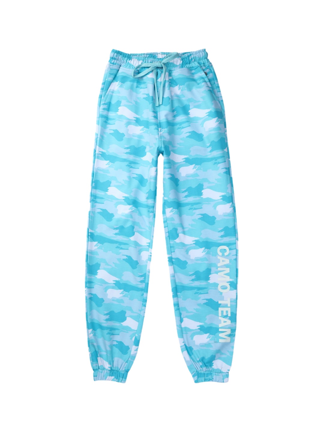 

Gini and Jony Girls Abstract Printed Mid Rise Cotton Joggers, Blue