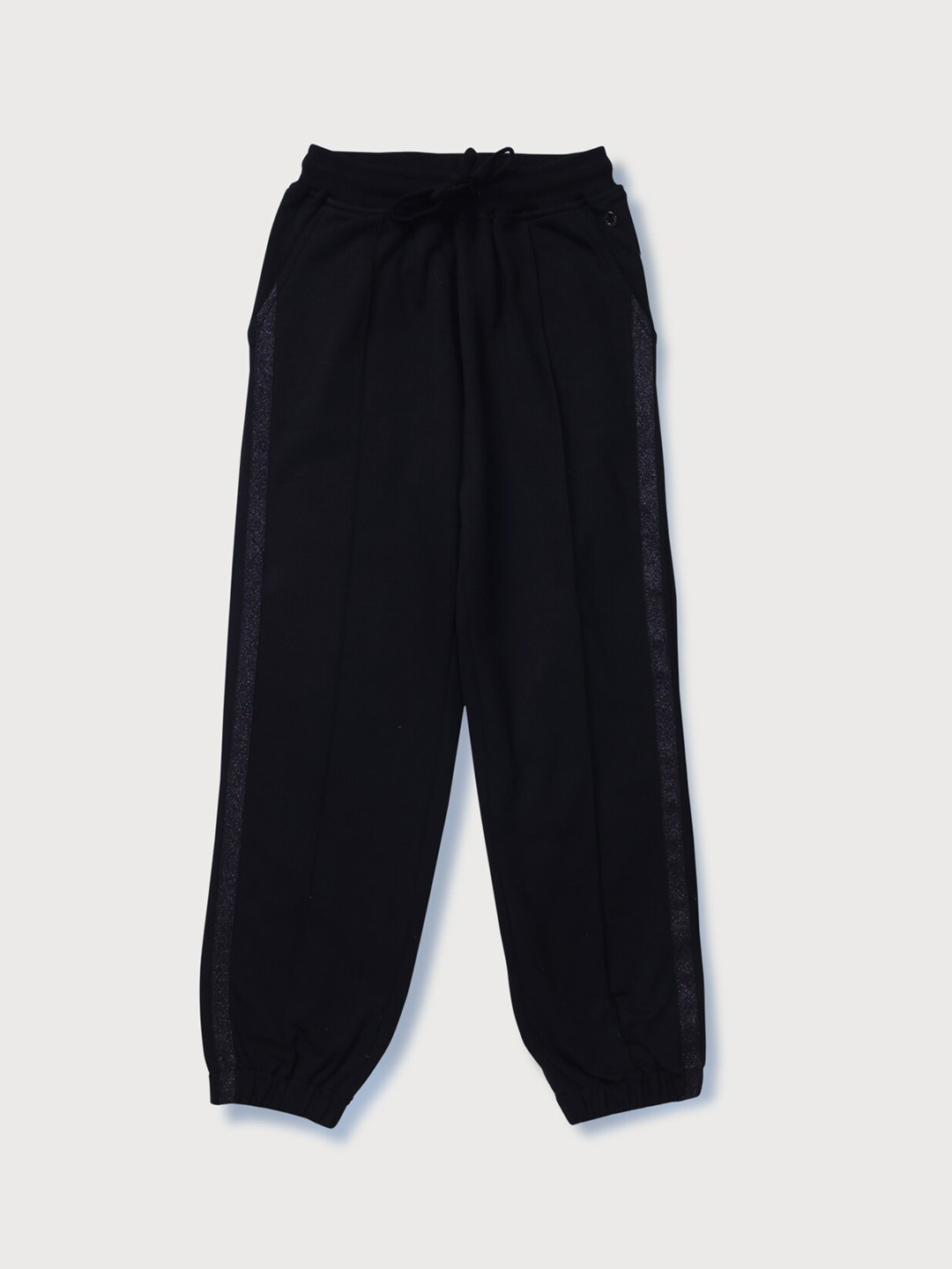 

Gini and Jony Girls Mid Rise Cotton Joggers, Black