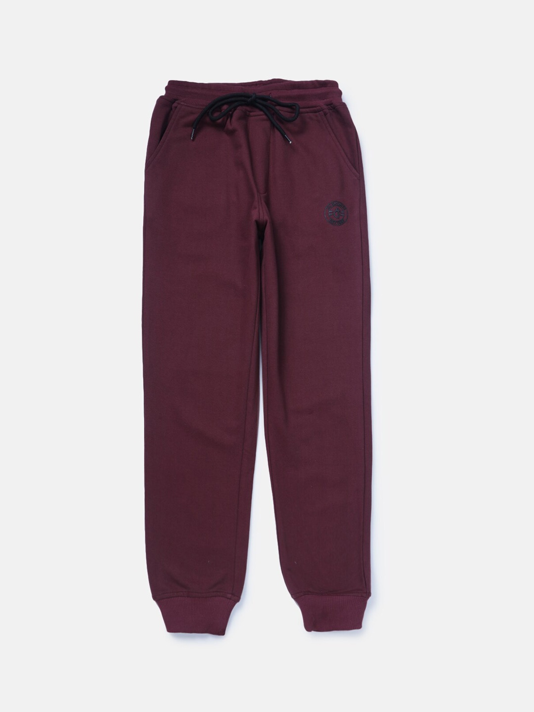 

Gini and Jony Boys Mid Rise Cotton Joggers, Maroon