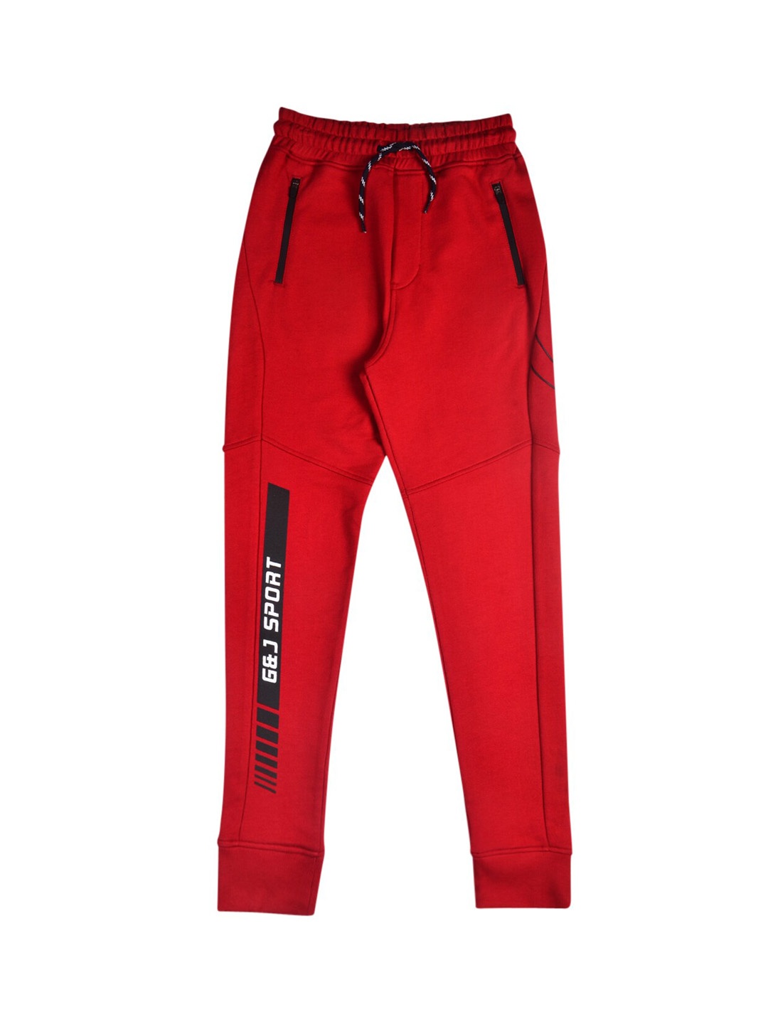 

Gini and Jony Kids Boys Typography Printed Cotton Joggers, Red