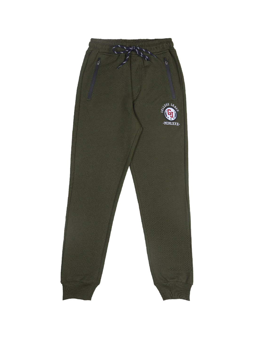 

Gini and Jony Boys Logo Print Detail Cotton Joggers, Olive
