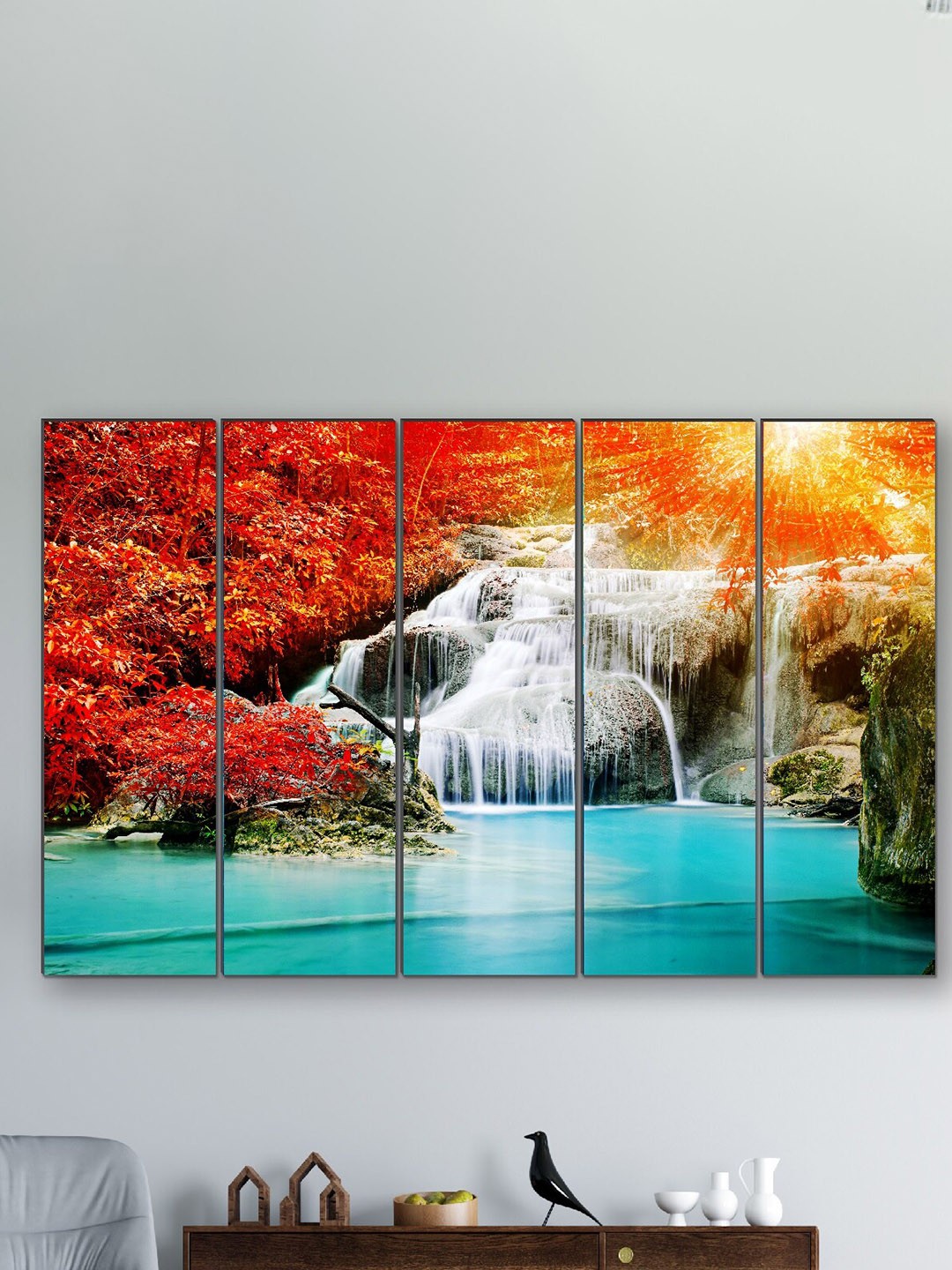 

SAF Red & Green 5 Pieces Printed Wall Art