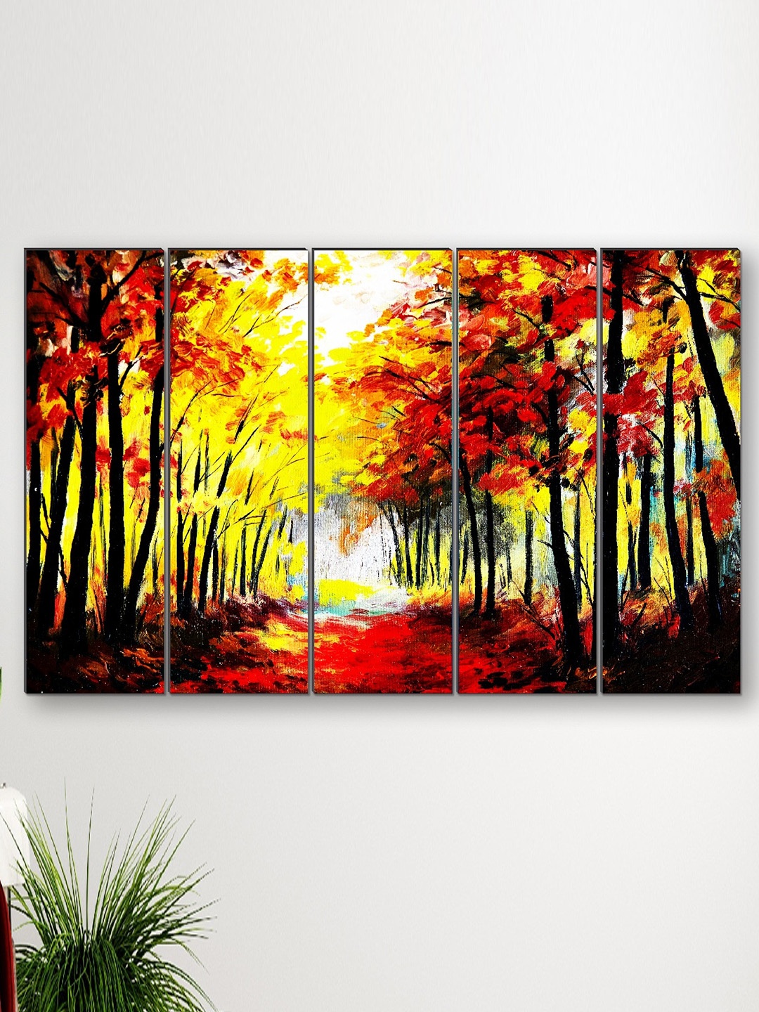 

SAF Red & Yellow 5 Pieces Printed Wall Art