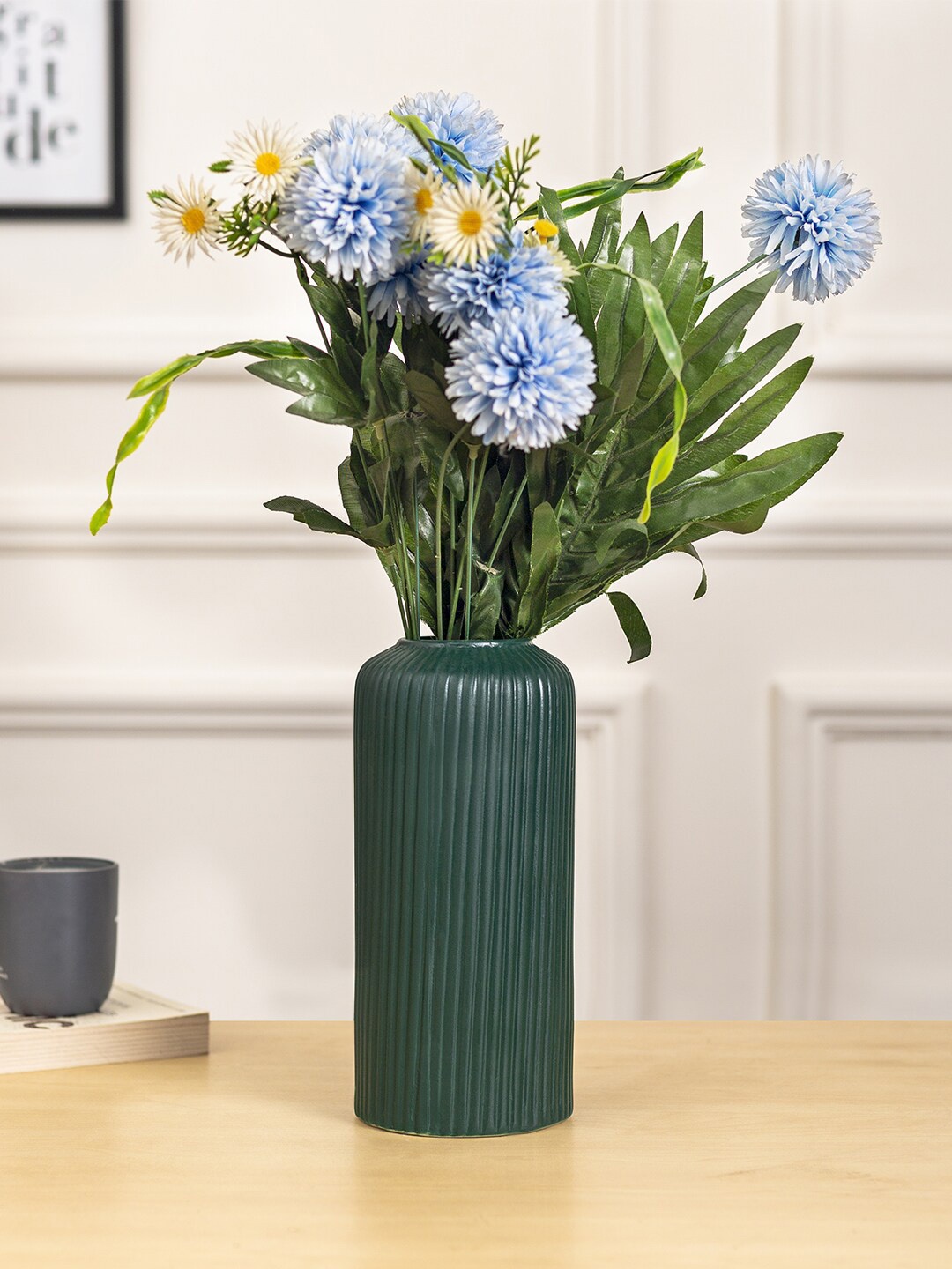 

DecorTwist Green Textured Ceramic Vase