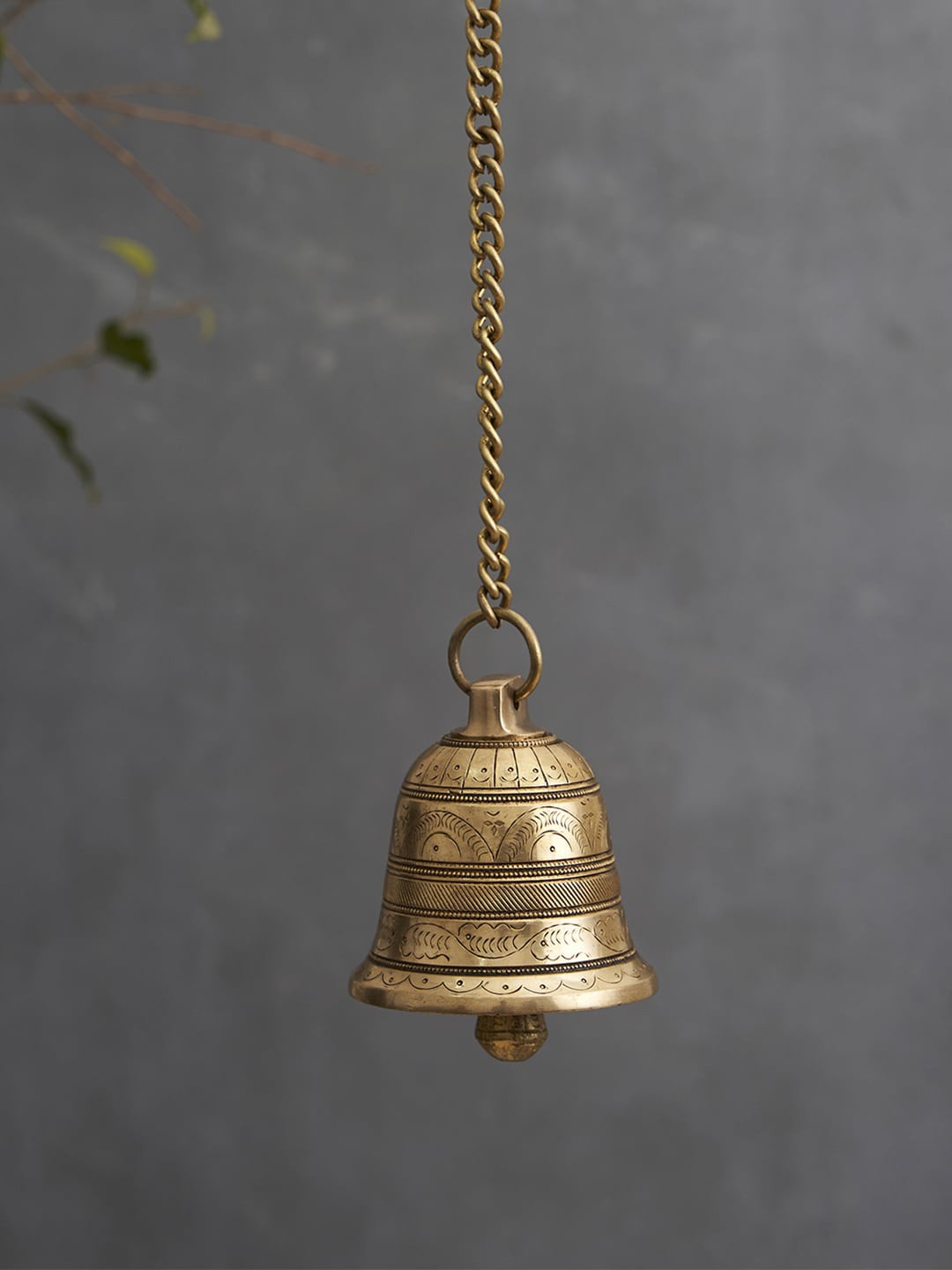 

DecorTwist Brass Antique Pooja Hanging Bell, Gold