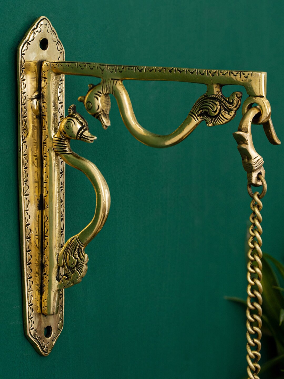 

DecorTwist Gold Toned Peacock-Designed Wall Hook