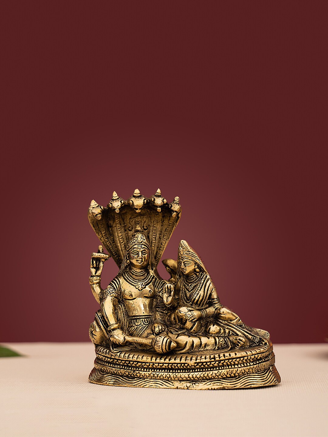 

DecorTwist Gold Toned Brass Laxmi Vishnu Religious Idol Showpiece
