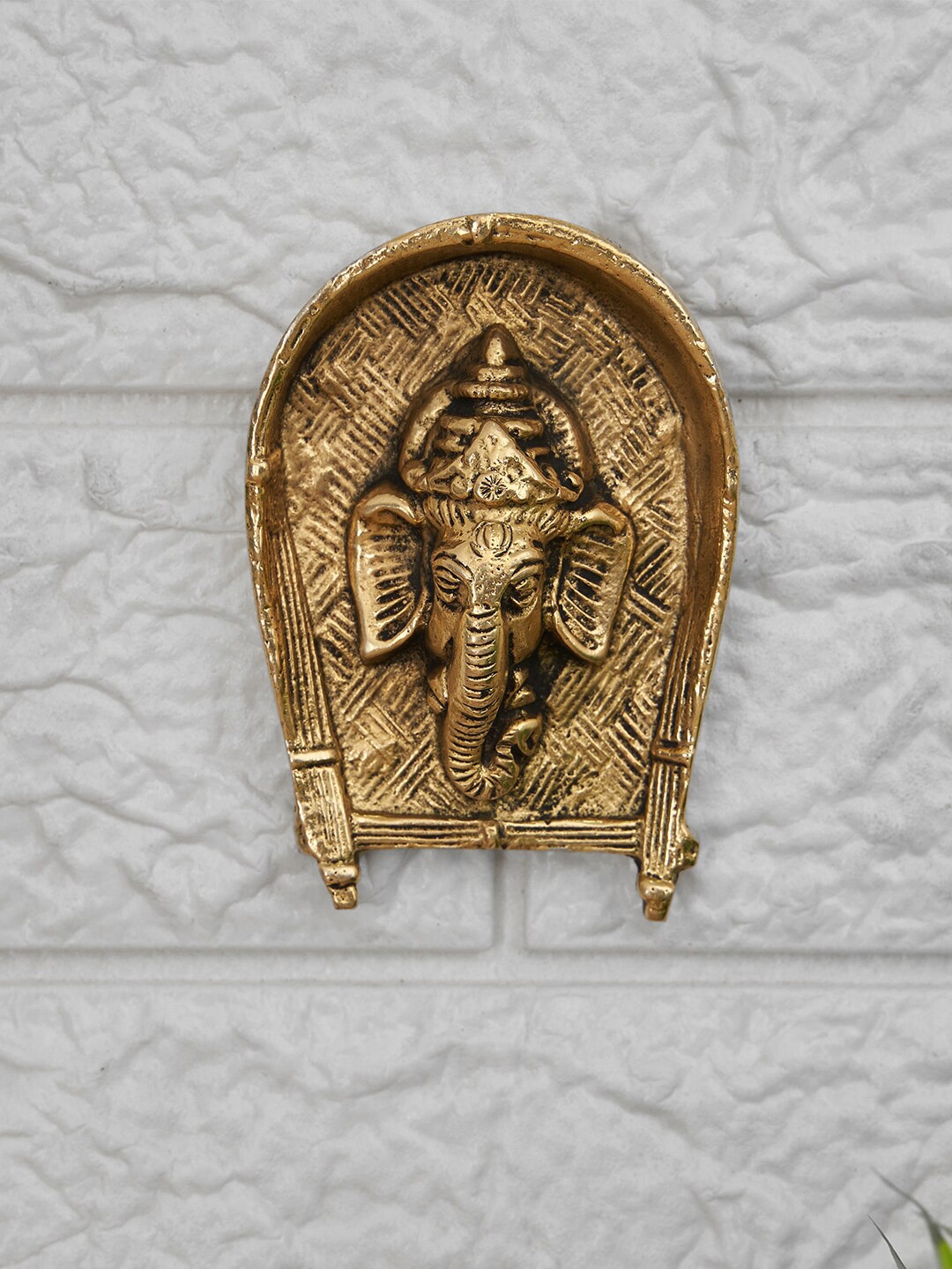 

DecorTwist Gold-Toned Brass Lord Ganesha Face Wall Hanging