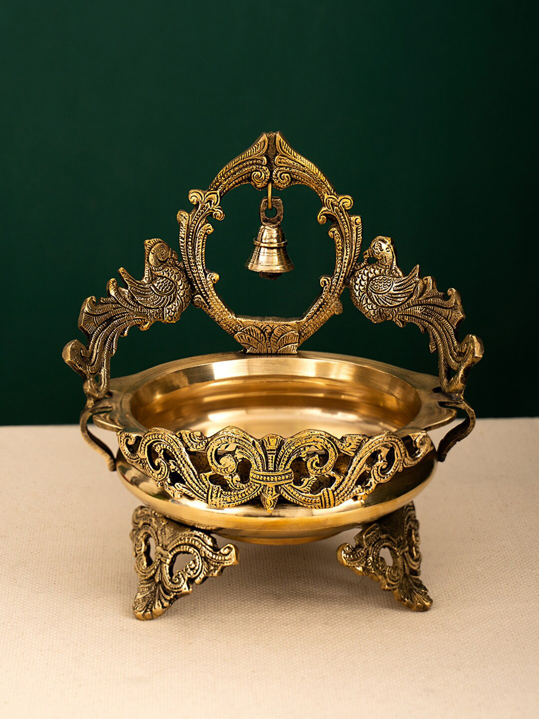 

DecorTwist Gold-Coloured Brass Urli Decorative Bowl