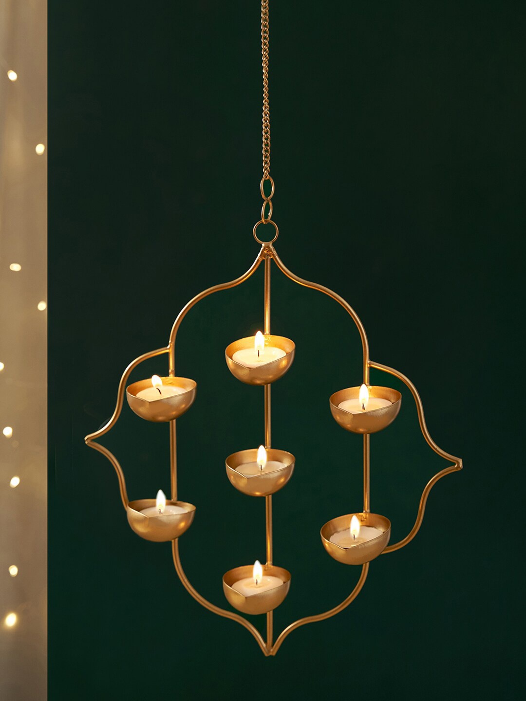 

DecorTwist Hanging Tea Light Holder, Gold