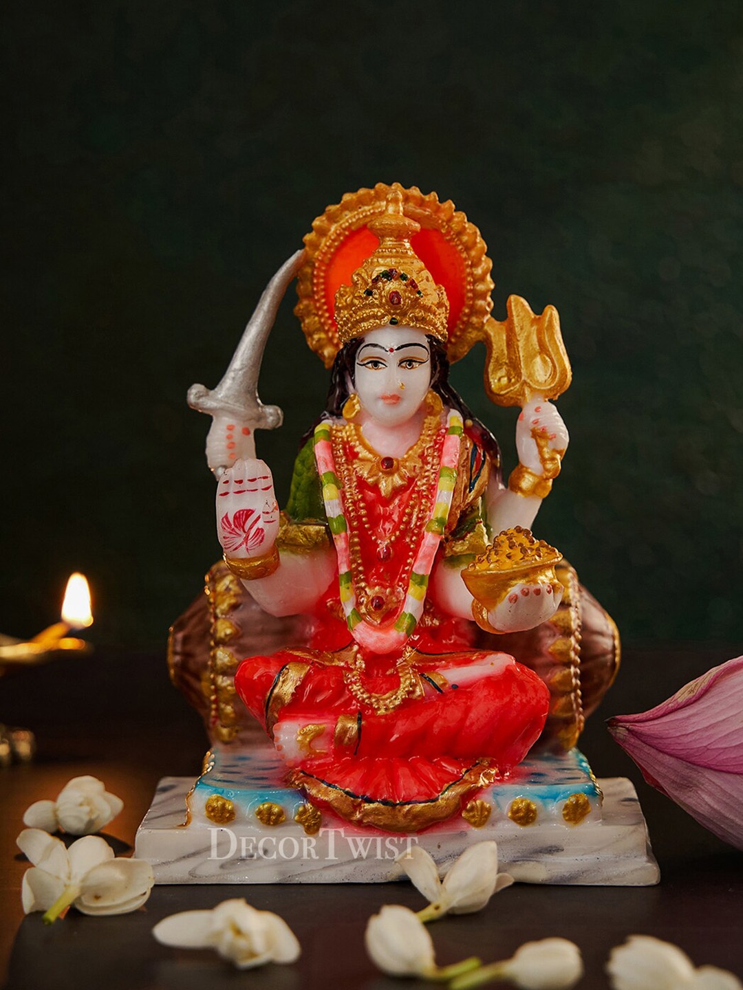 

DecorTwist Pink Textured Santoshi Mata Idol Showpiece
