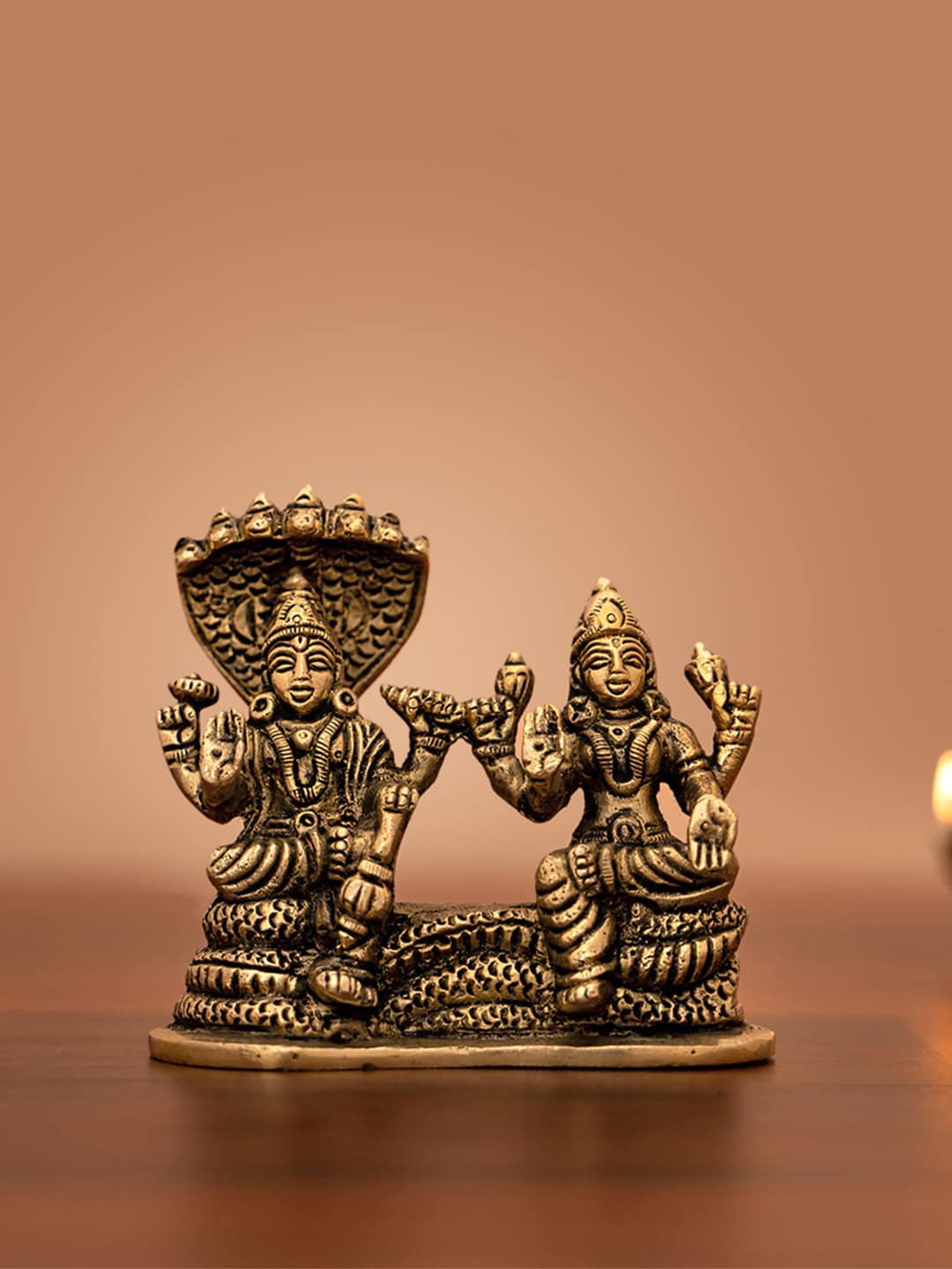 

DecorTwist Gold-Toned Narayana/Vishnu Laxmi Idol/Statue