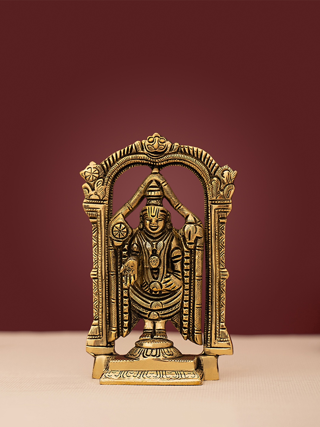 

DecorTwist Gold-Toned Balaji Venkateshwar Idol Showpiece