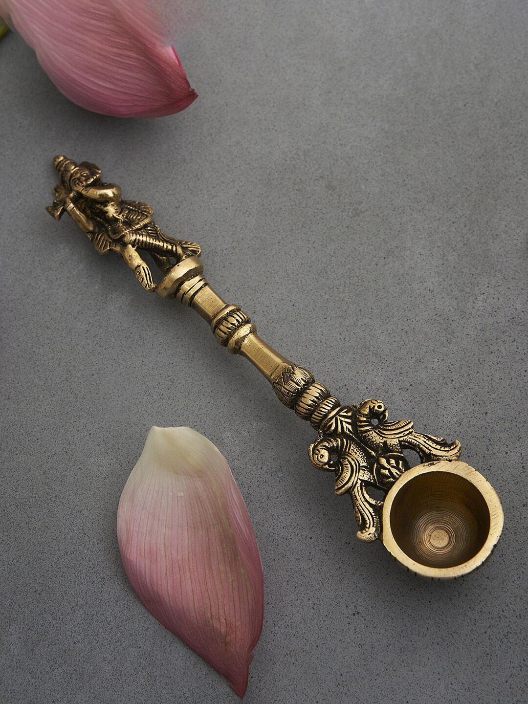 

DecorTwist Golden Krishna Aarti Spoon, Gold