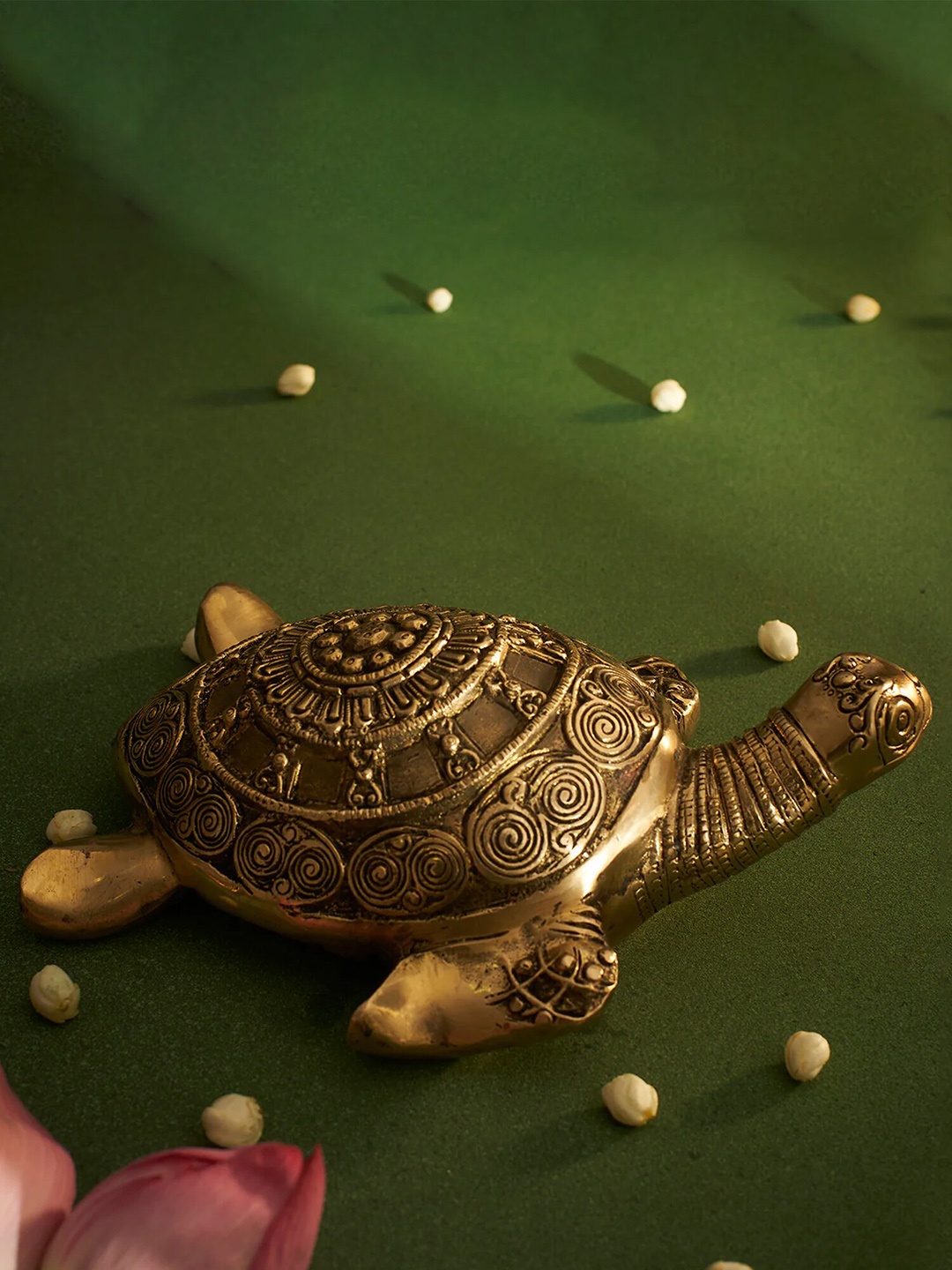 

DecorTwist Gold Toned Brass Tortoise Showpiece