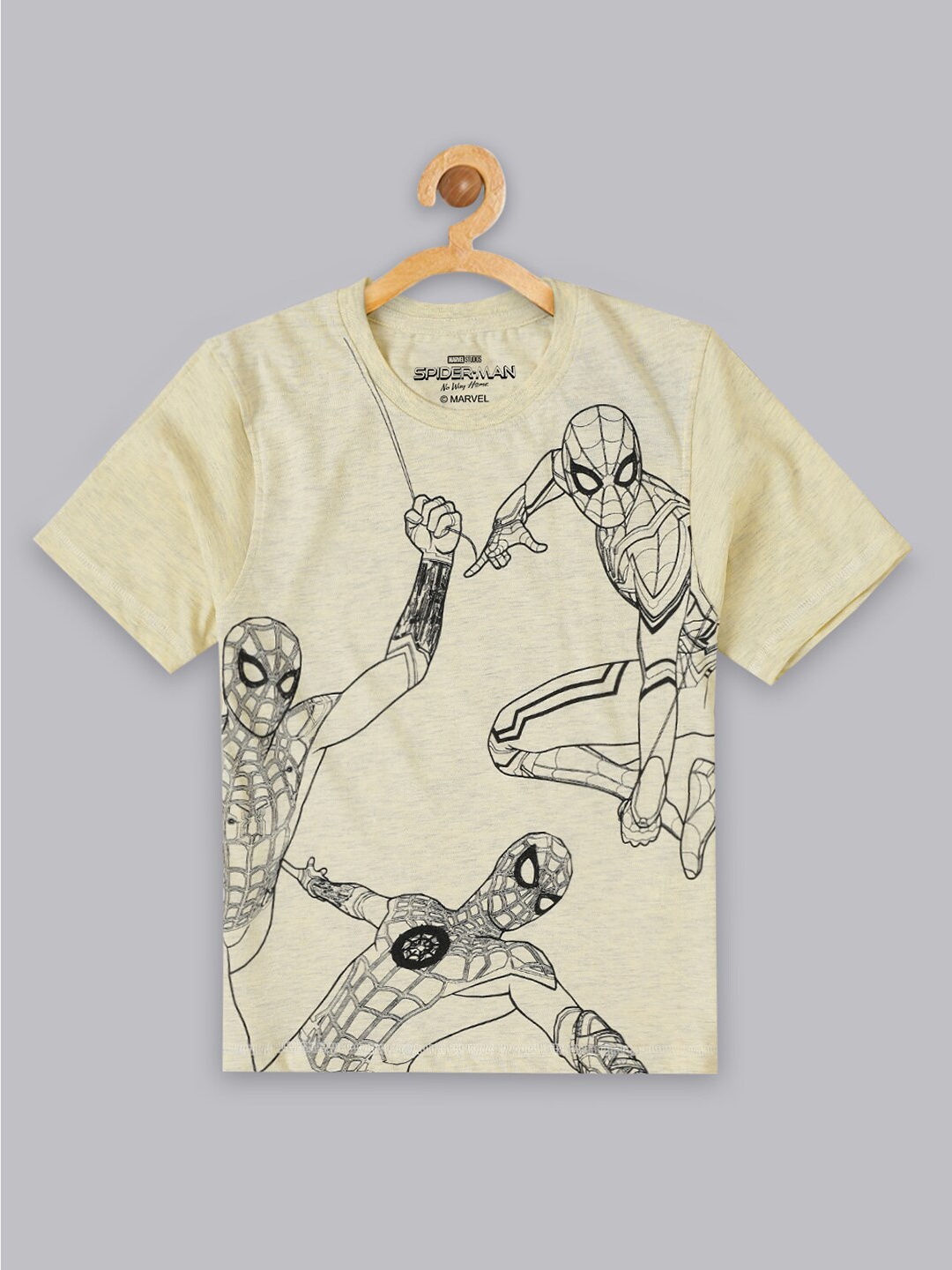 

Kids Ville Boys Spider-Man No Way Home Printed Casual T-Shirt, Yellow