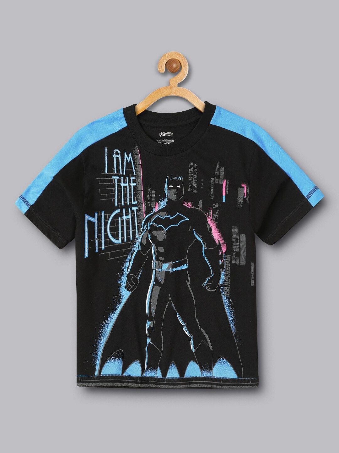 

Kids Ville Boys Batman Printed Pure Cotton T-Shirt, Black