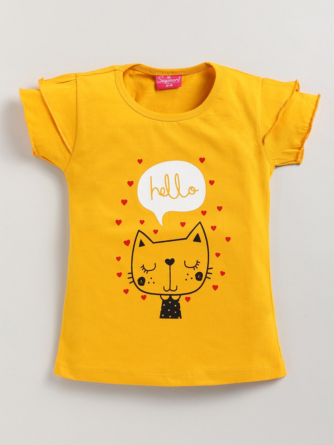 

Redden Girls Graphic Printed Pure Cotton Top, Yellow