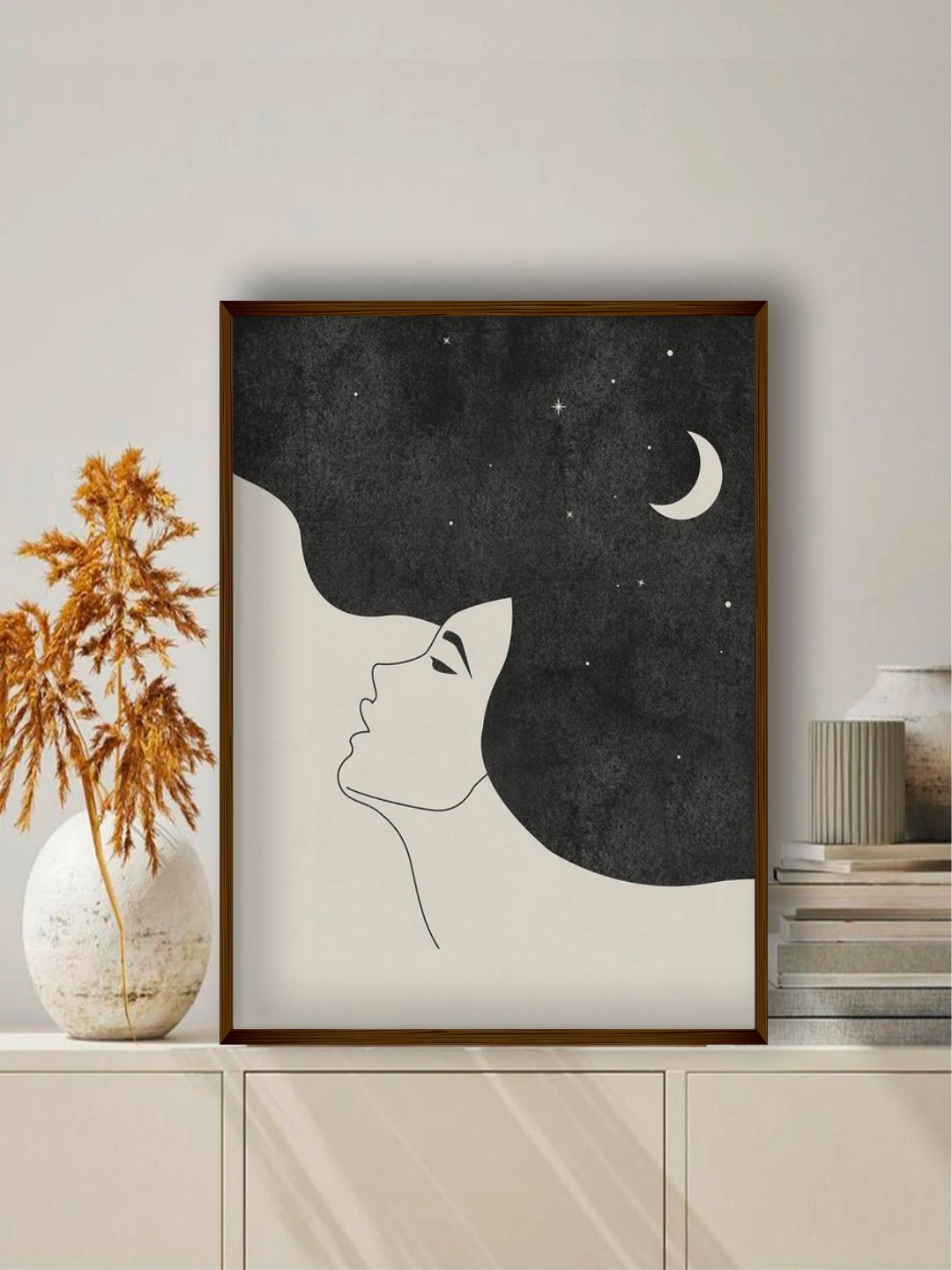 

The Art House Black & Cream Abstract Framed Wall Painting