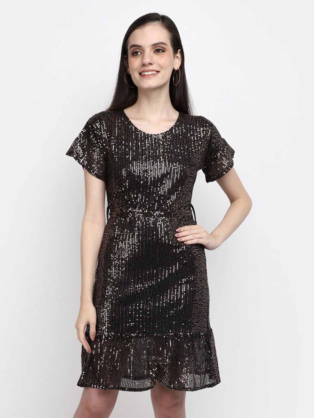 

V-Mart Embellished Sheath Dress, Black