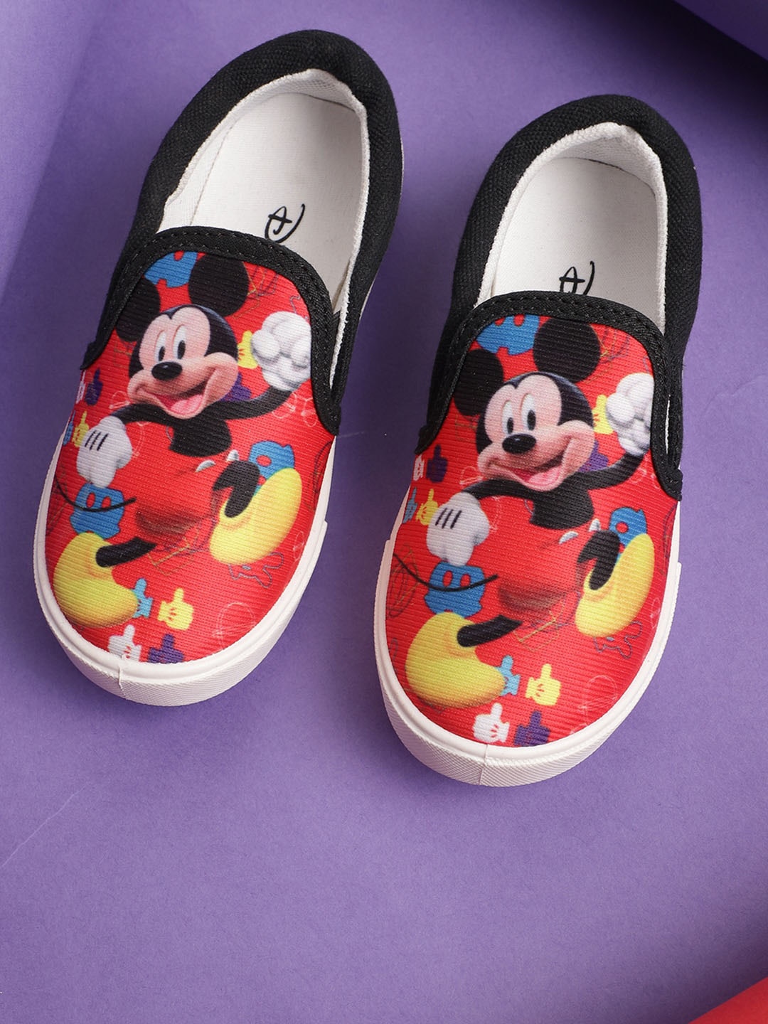 

Kids Ville Boys Mickey & Friends Printed Slip-On Sneakers, Red