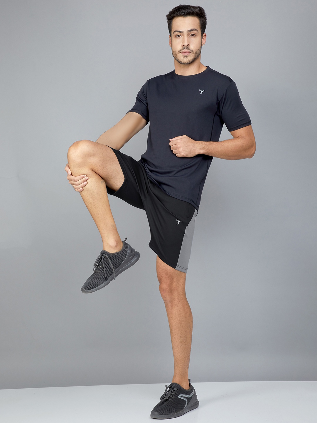

Technosport Men Slim Fit Antimicrobial Training or Gym Sports Shorts, Black