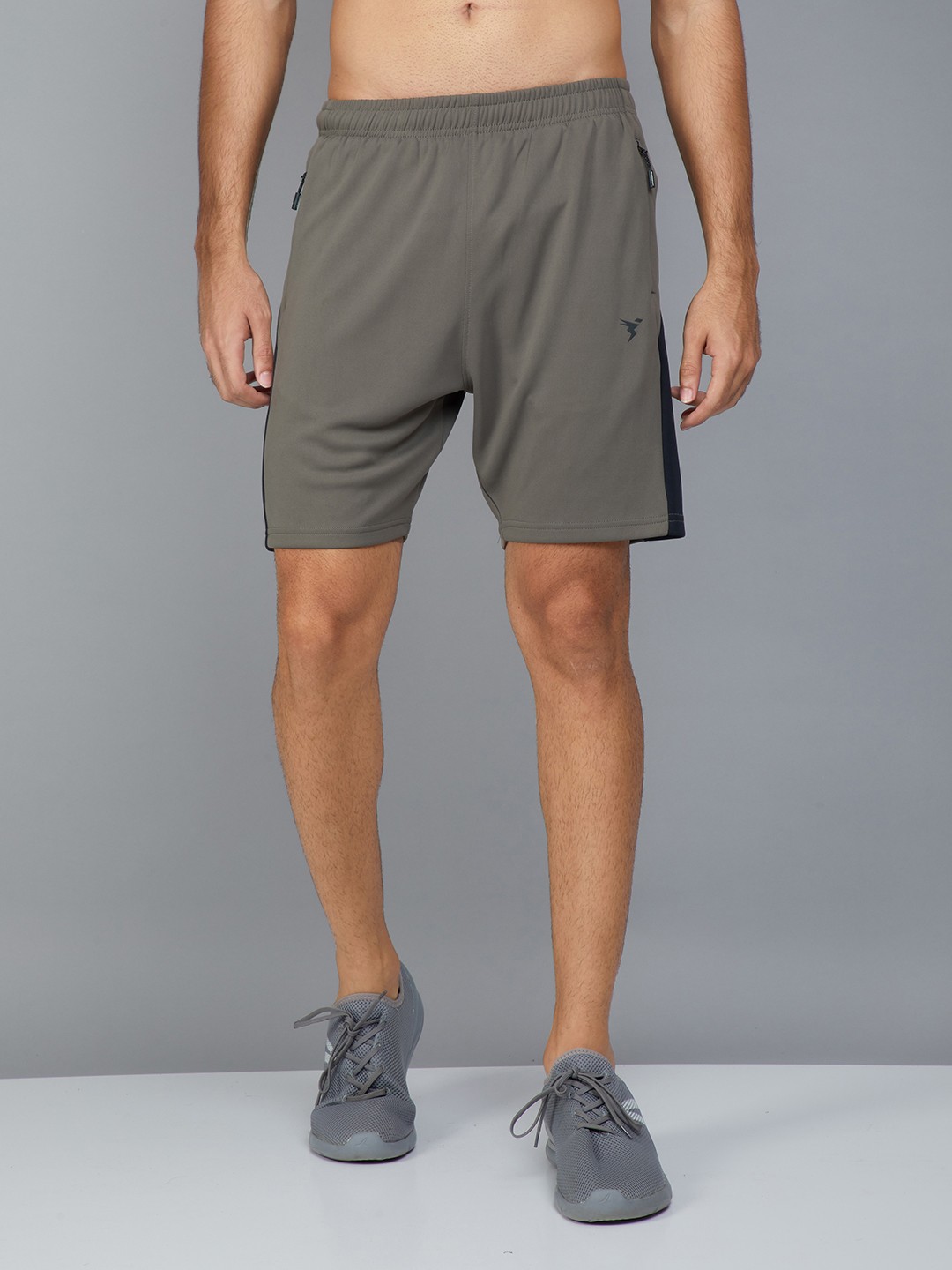

Technosport Men Slim Fit Antimicrobial Training or Gym Sports Shorts, Taupe