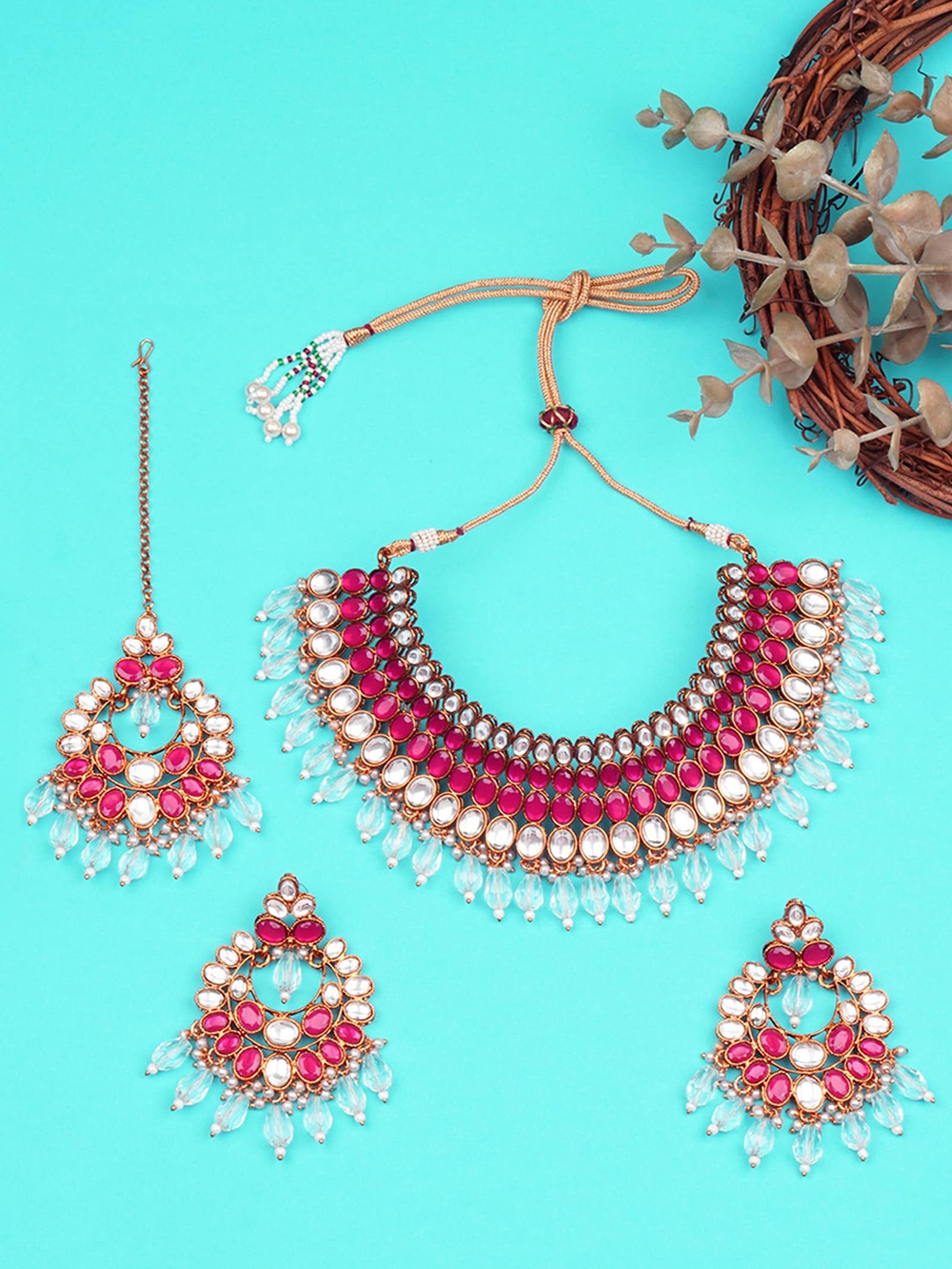 

Matushri Art Gold-Plated Kundan Jewellery Set