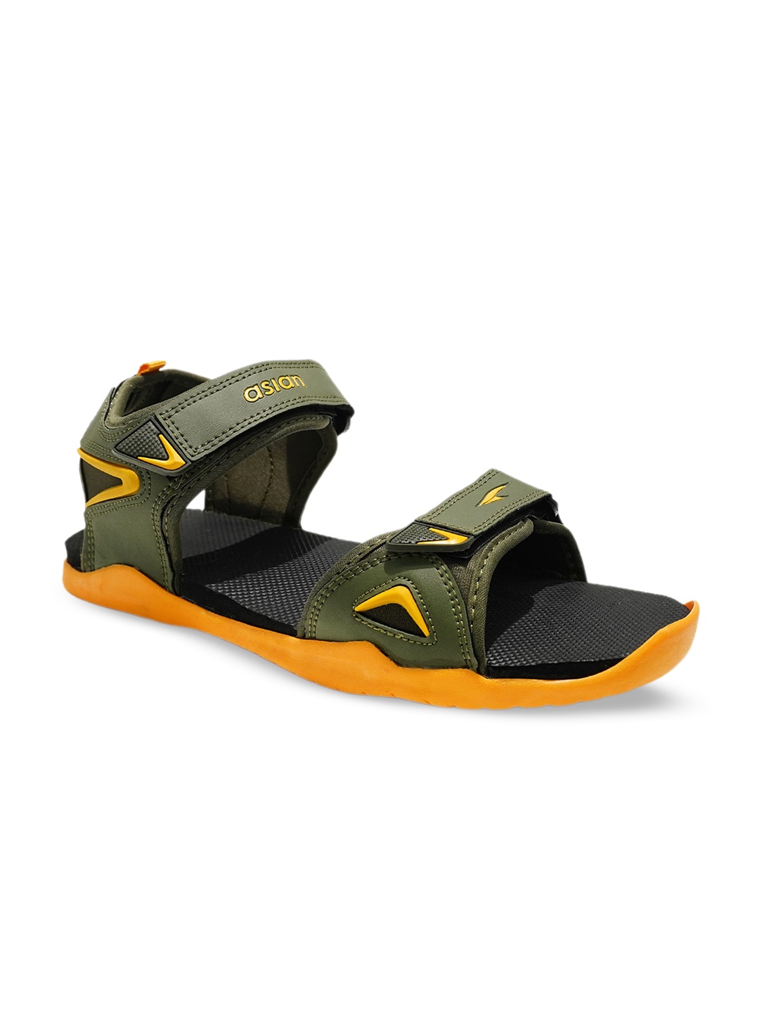 

ASIAN Men Infinity-12 Textured Velcro Closure Sports Sandals, Green