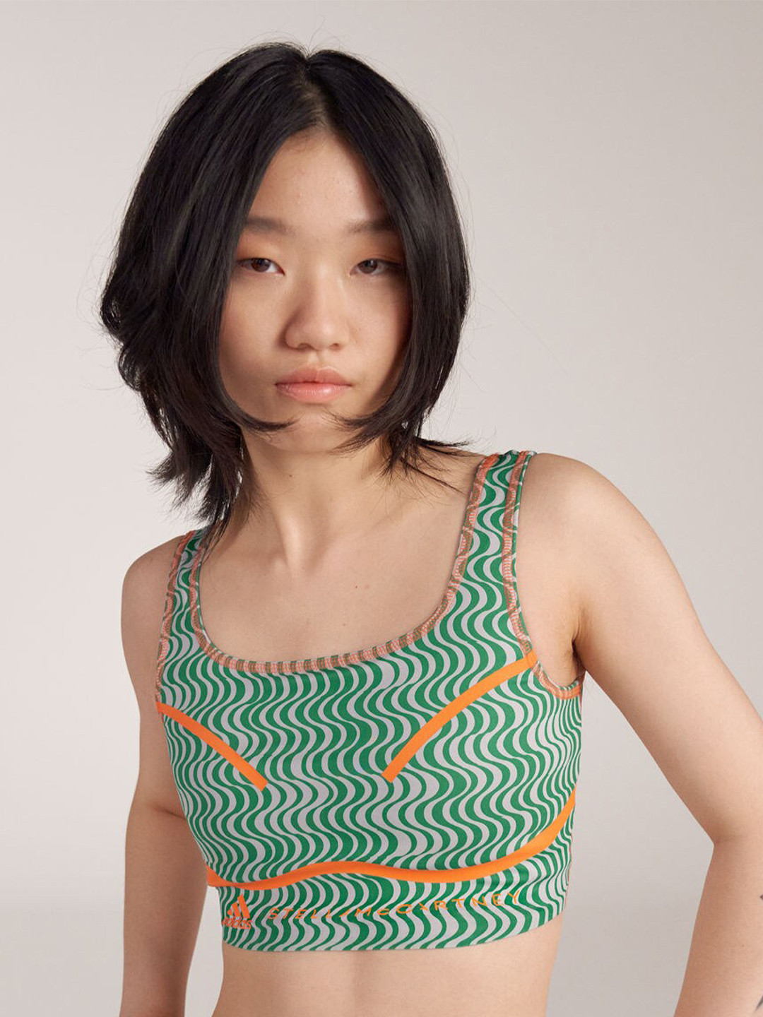 

ADIDAS By Stella Mccartney Printed Crop Tank Top, Green