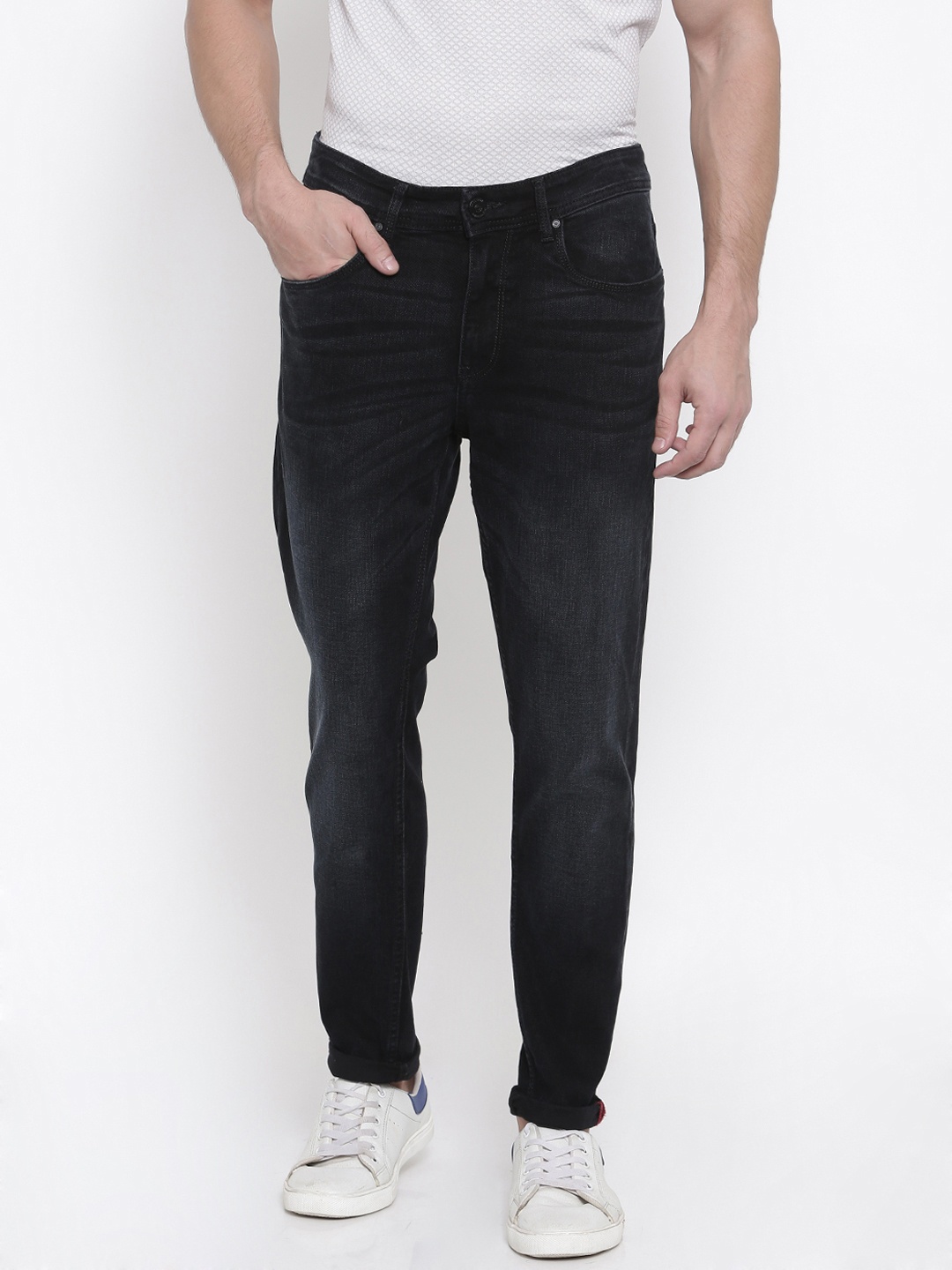 

LOCOMOTIVE Men Blue Slim Tapered Fit Mid-Rise Clean Look Stretchable Jeans