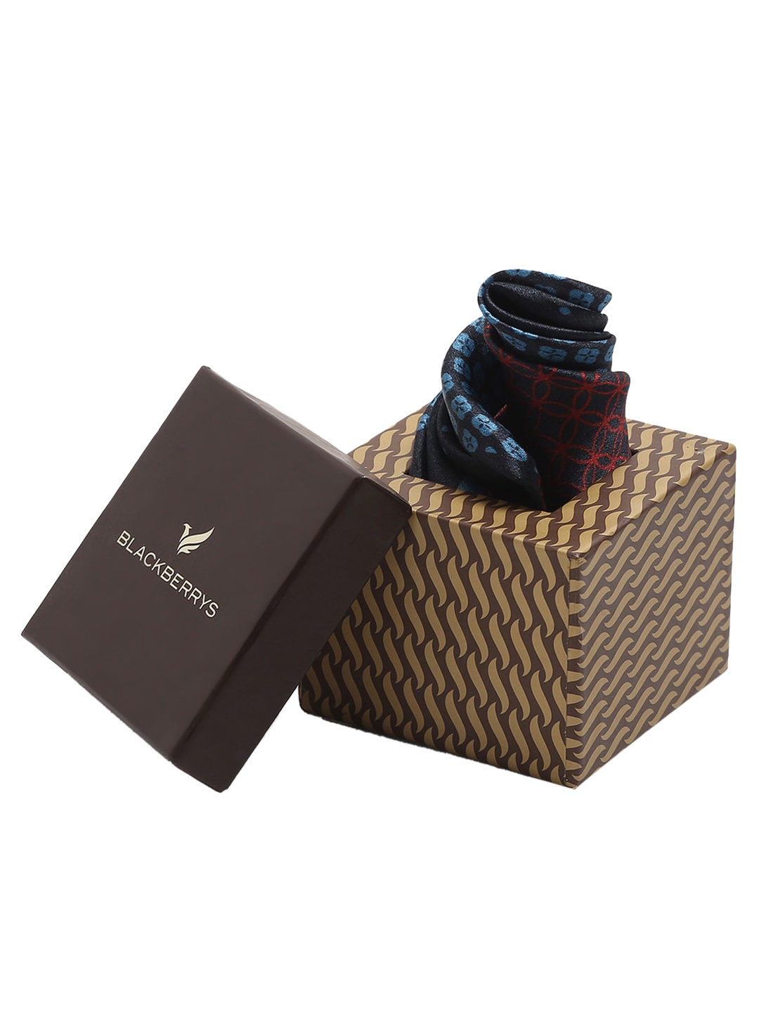 

Blackberrys Men Printed Pure Silk Pocket Squares, Black