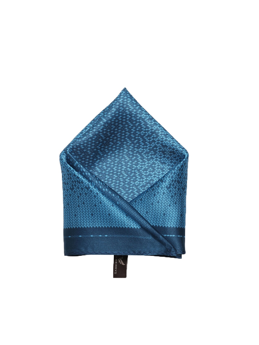 

Blackberrys Men Printed Pure Silk Pocket Squares, Navy blue