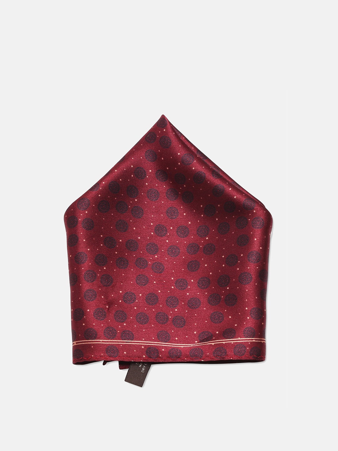 

Blackberrys Men Printed Silk Pocket Square, Maroon
