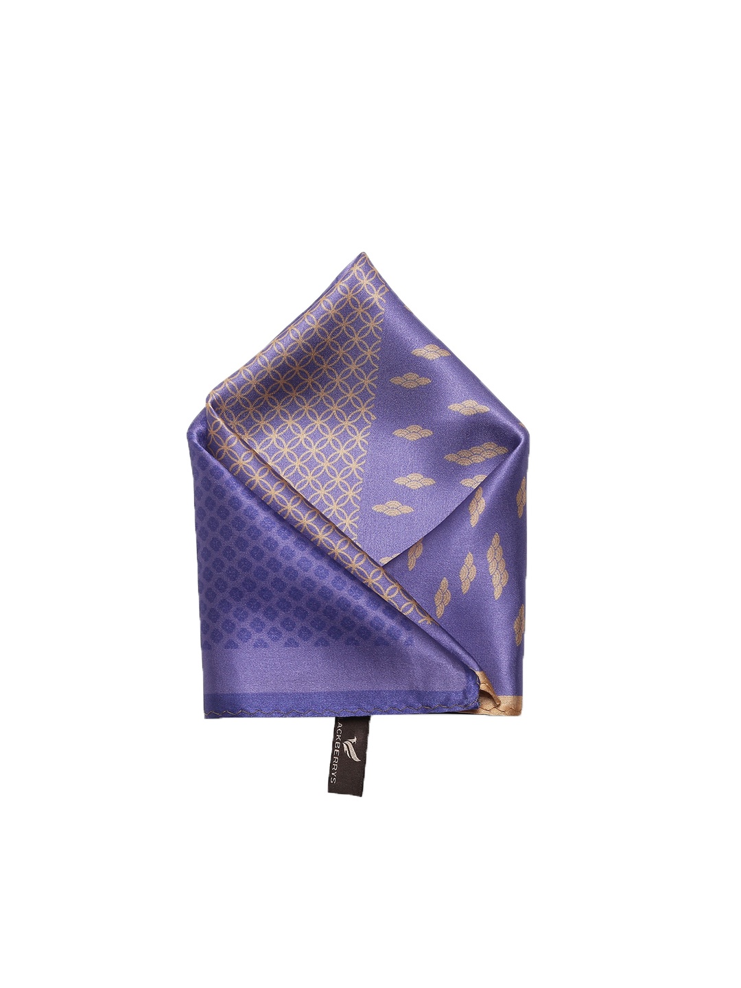 

Blackberrys Men Printed Silk Pocket Square, Purple