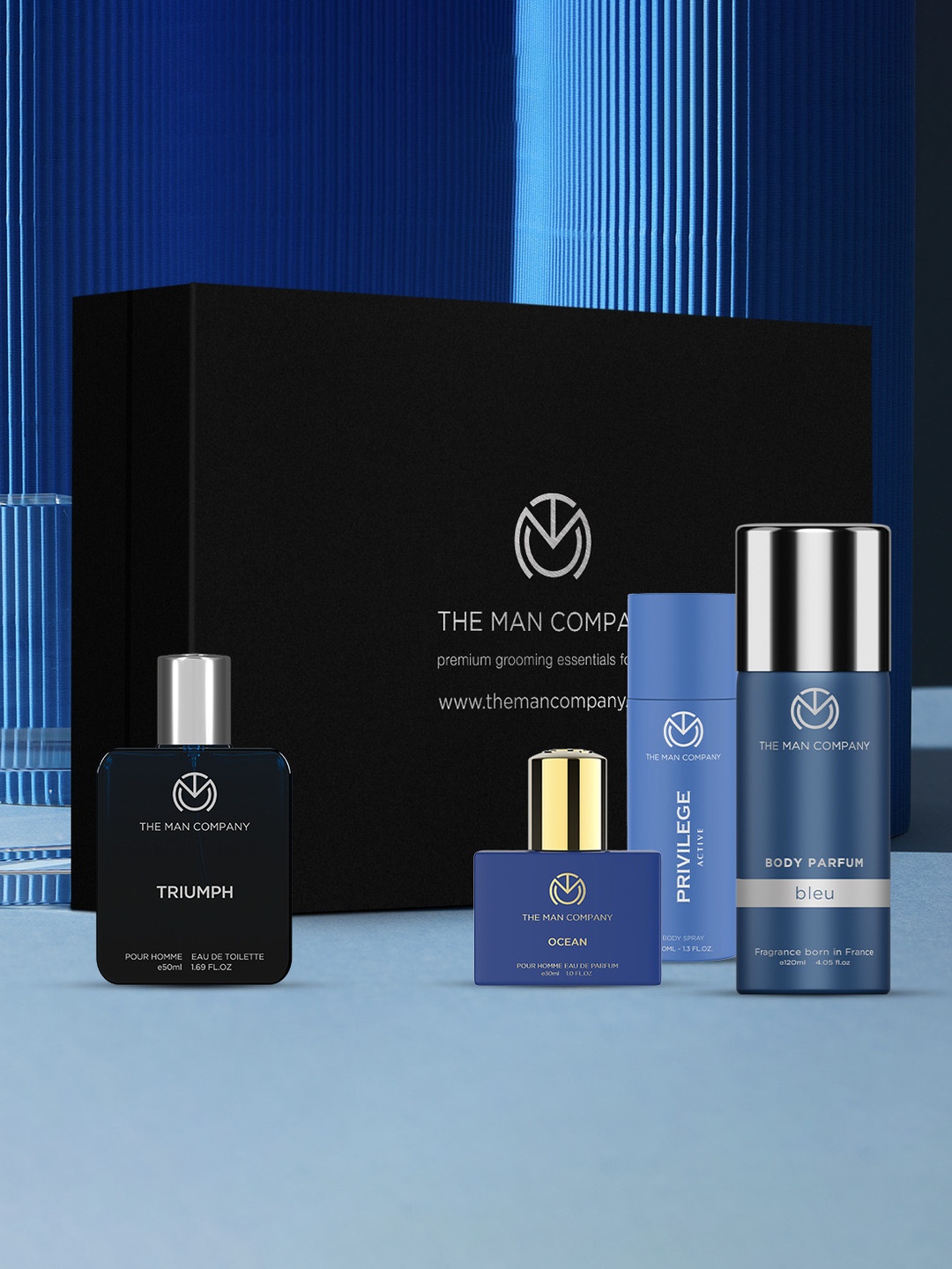 

The Man Company 4-Pcs Keeping it Blue Perfume Set 250ml - Triumph+Active+Bleu+Ocean