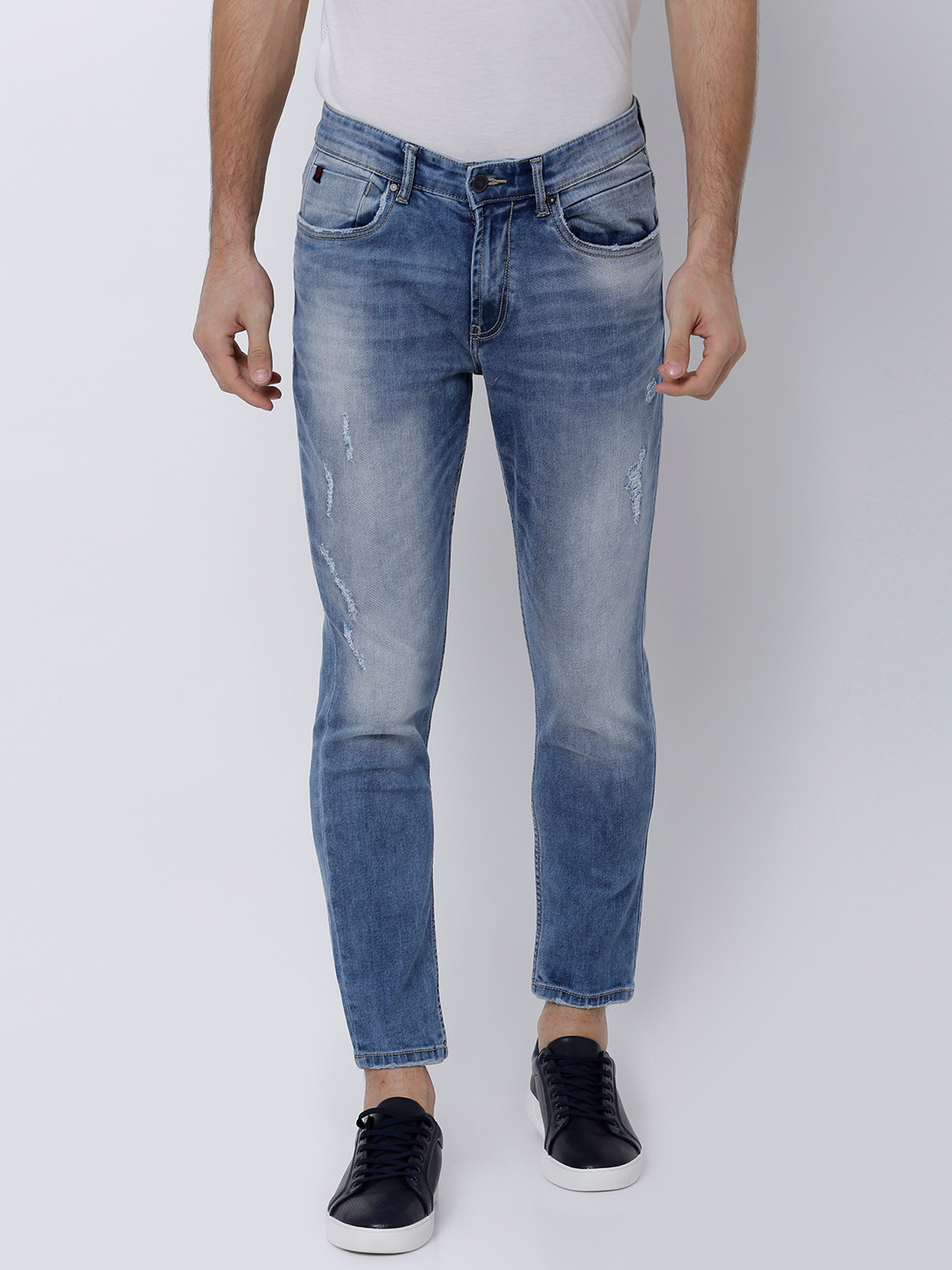 

LOCOMOTIVE Men Blue Tapered Fit Mid-Rise Clean Look Stretchable Jeans