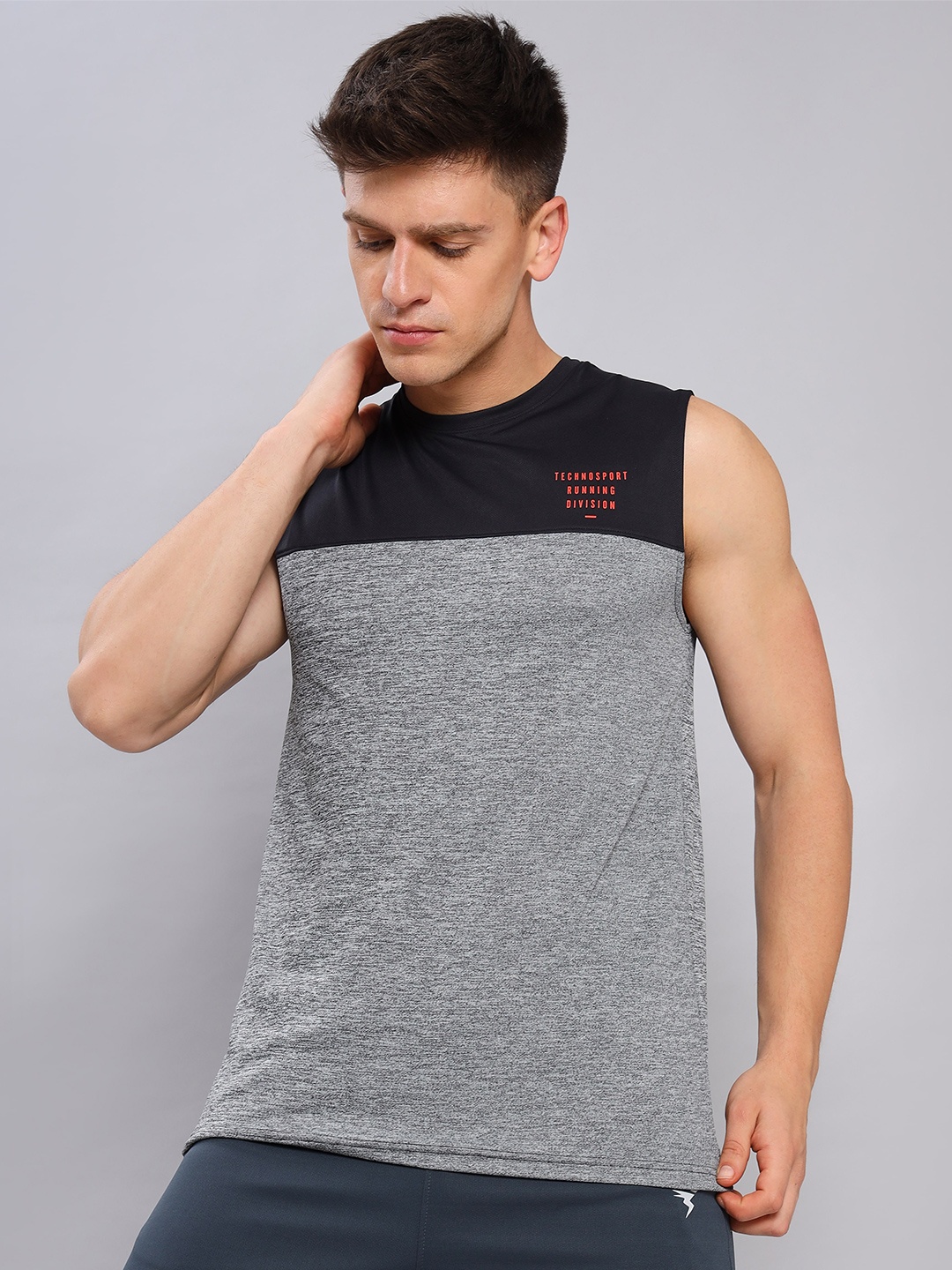 

Technosport Slim Fit Anti Odour Innerwear Gym Vest, Black
