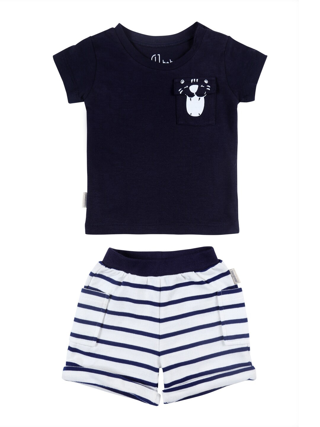 

Gini and Jony Boys Printed Pure Cotton T-shirt with Shorts, Navy blue