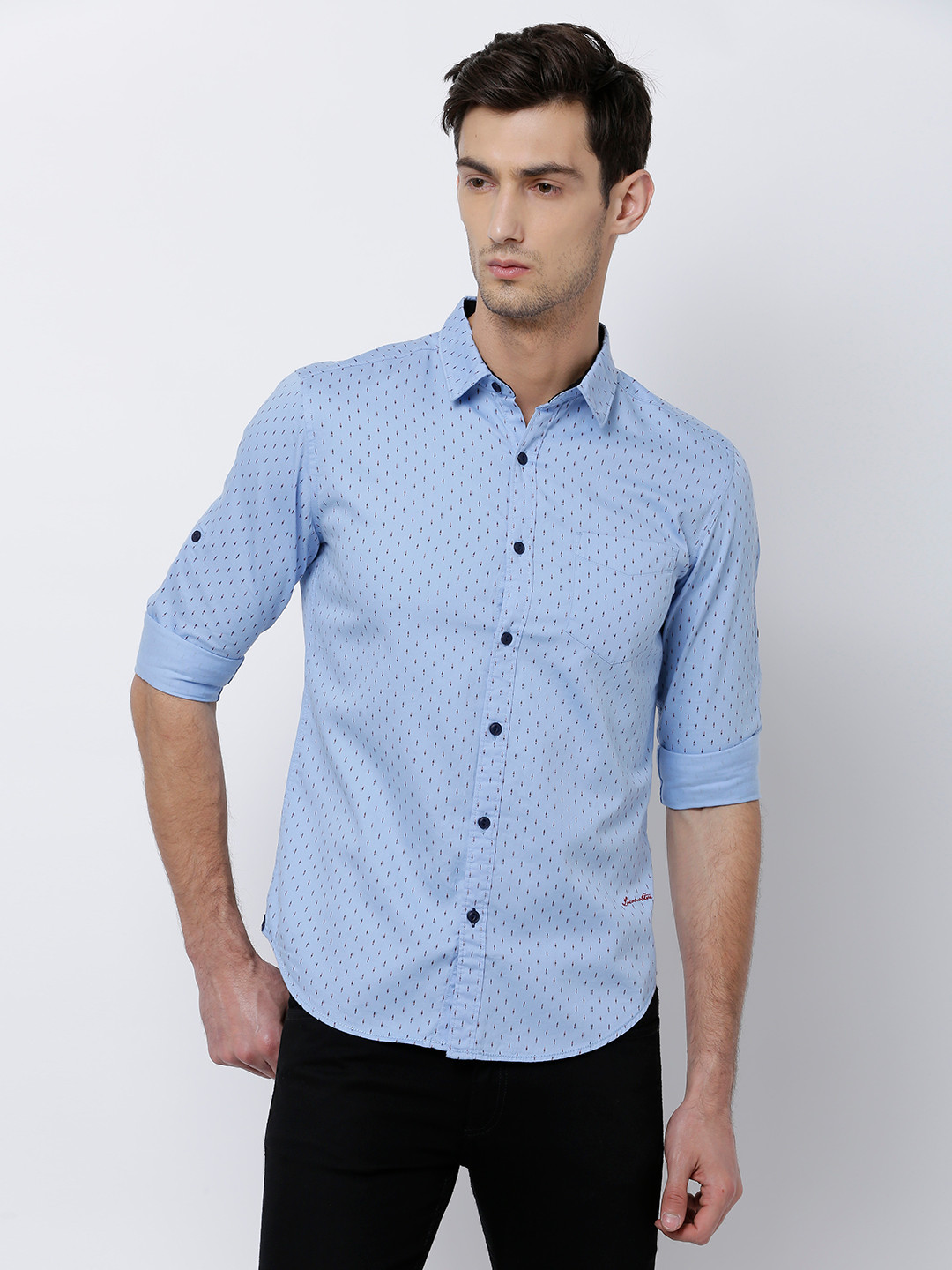 

LOCOMOTIVE Men Blue Slim Fit Printed Casual Shirt