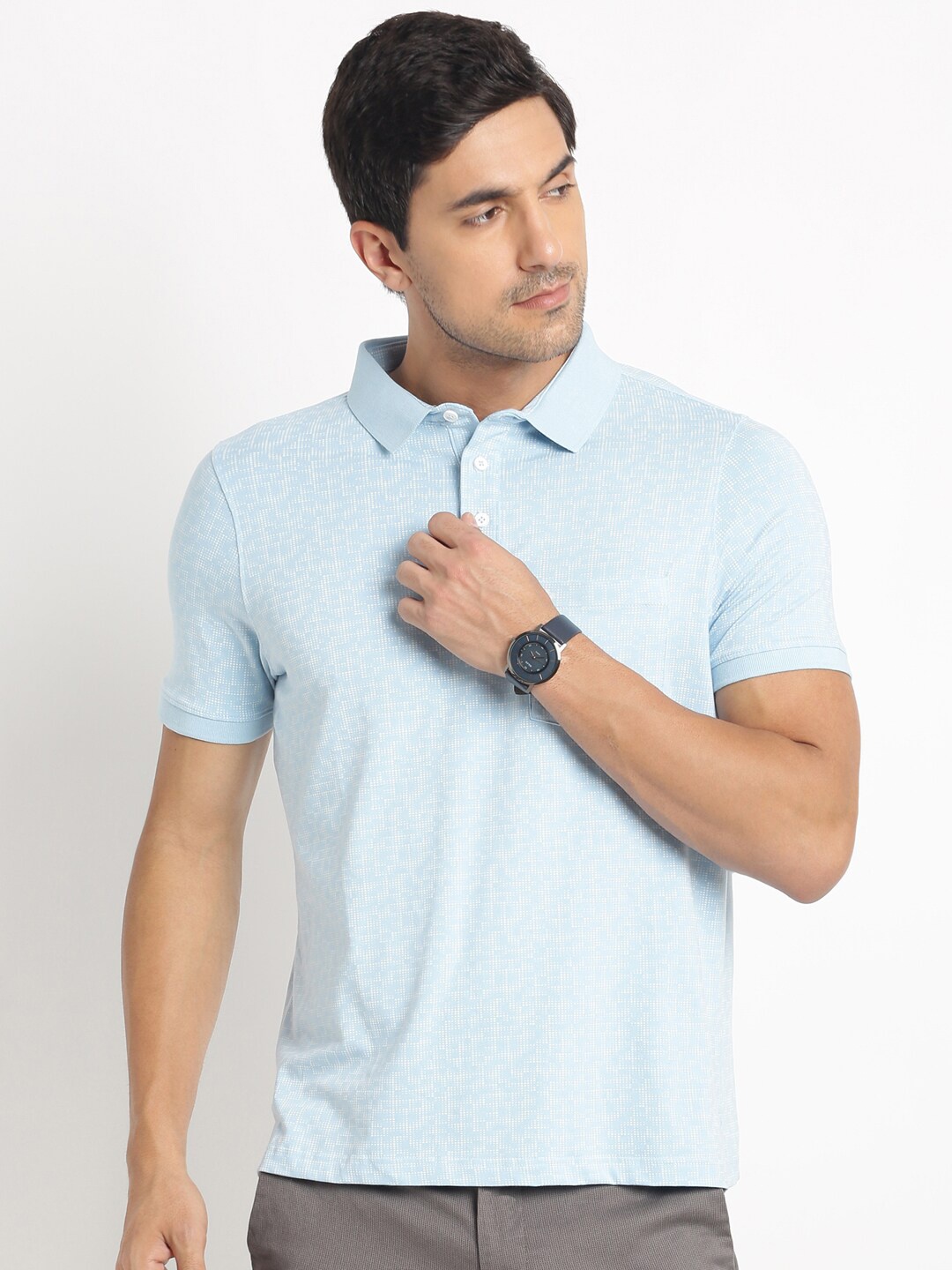 

Turtle Polo Collar Slim Fit Cotton T-shirt, Blue