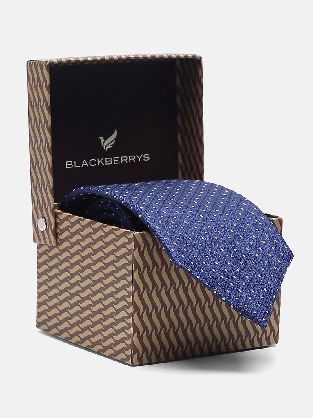 

Blackberrys Men Navy Blue Woven Design Skinny Tie