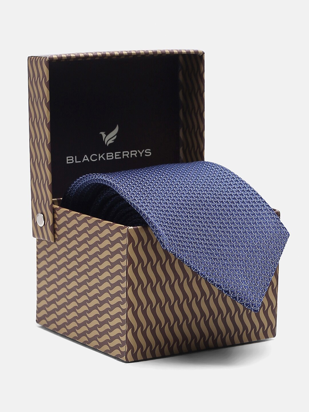 

Blackberrys Men Navy Blue Woven Design Skinny Tie